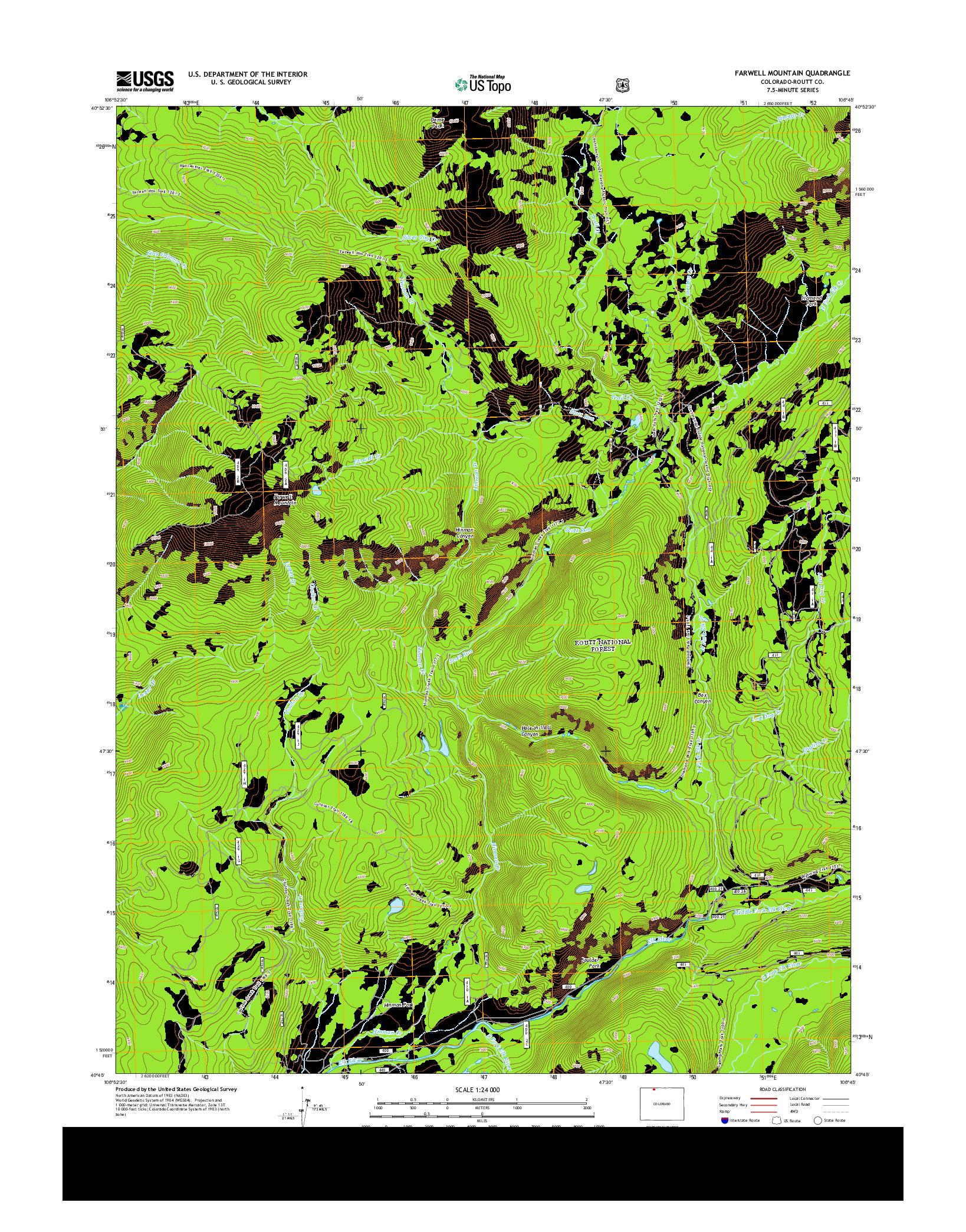 USGS US TOPO 7.5-MINUTE MAP FOR FARWELL MOUNTAIN, CO 2013