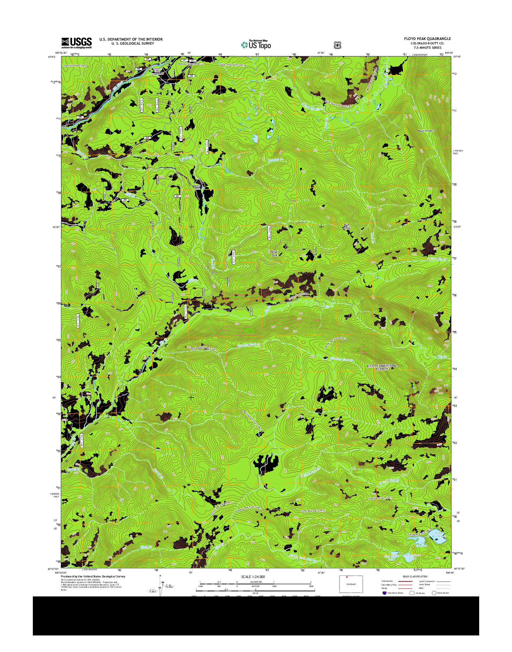 USGS US TOPO 7.5-MINUTE MAP FOR FLOYD PEAK, CO 2013