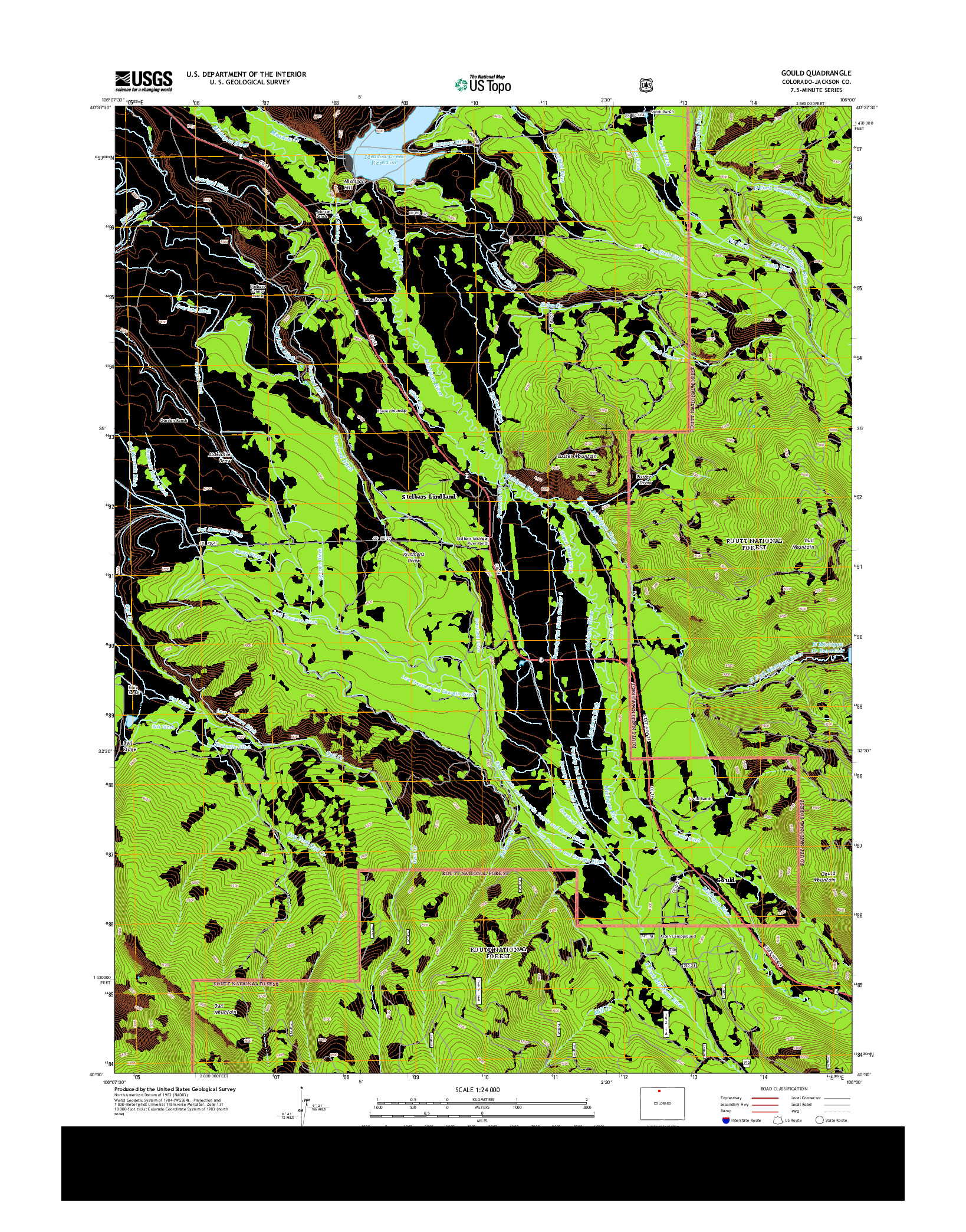 USGS US TOPO 7.5-MINUTE MAP FOR GOULD, CO 2013