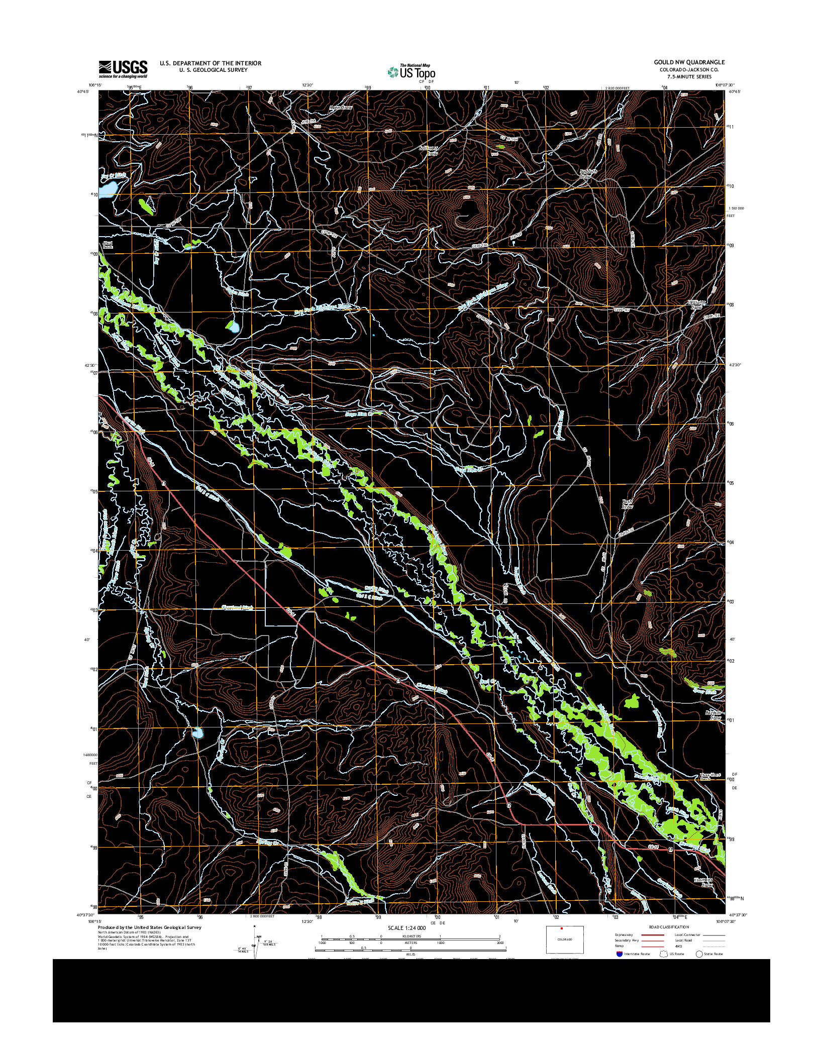 USGS US TOPO 7.5-MINUTE MAP FOR GOULD NW, CO 2013