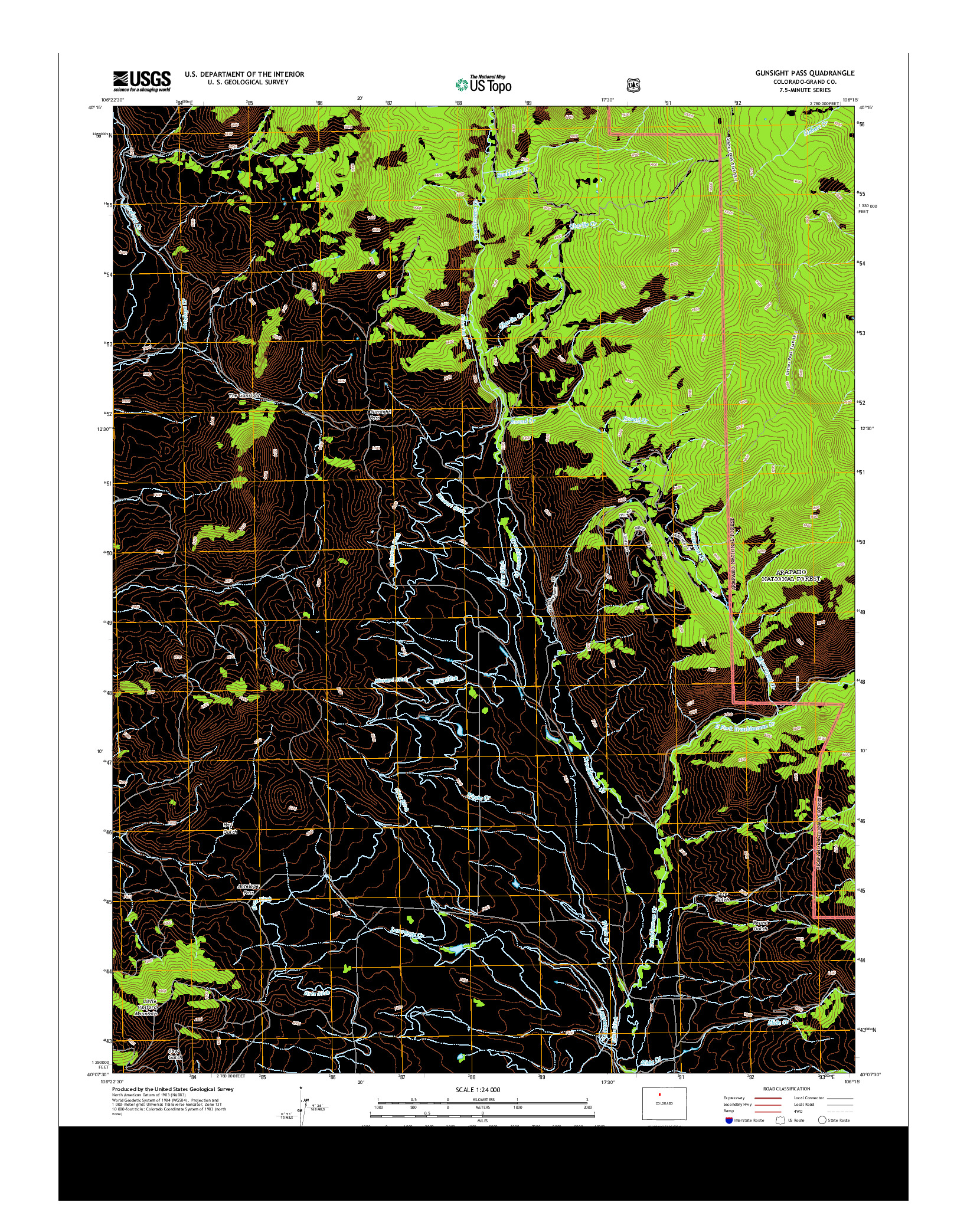 USGS US TOPO 7.5-MINUTE MAP FOR GUNSIGHT PASS, CO 2013