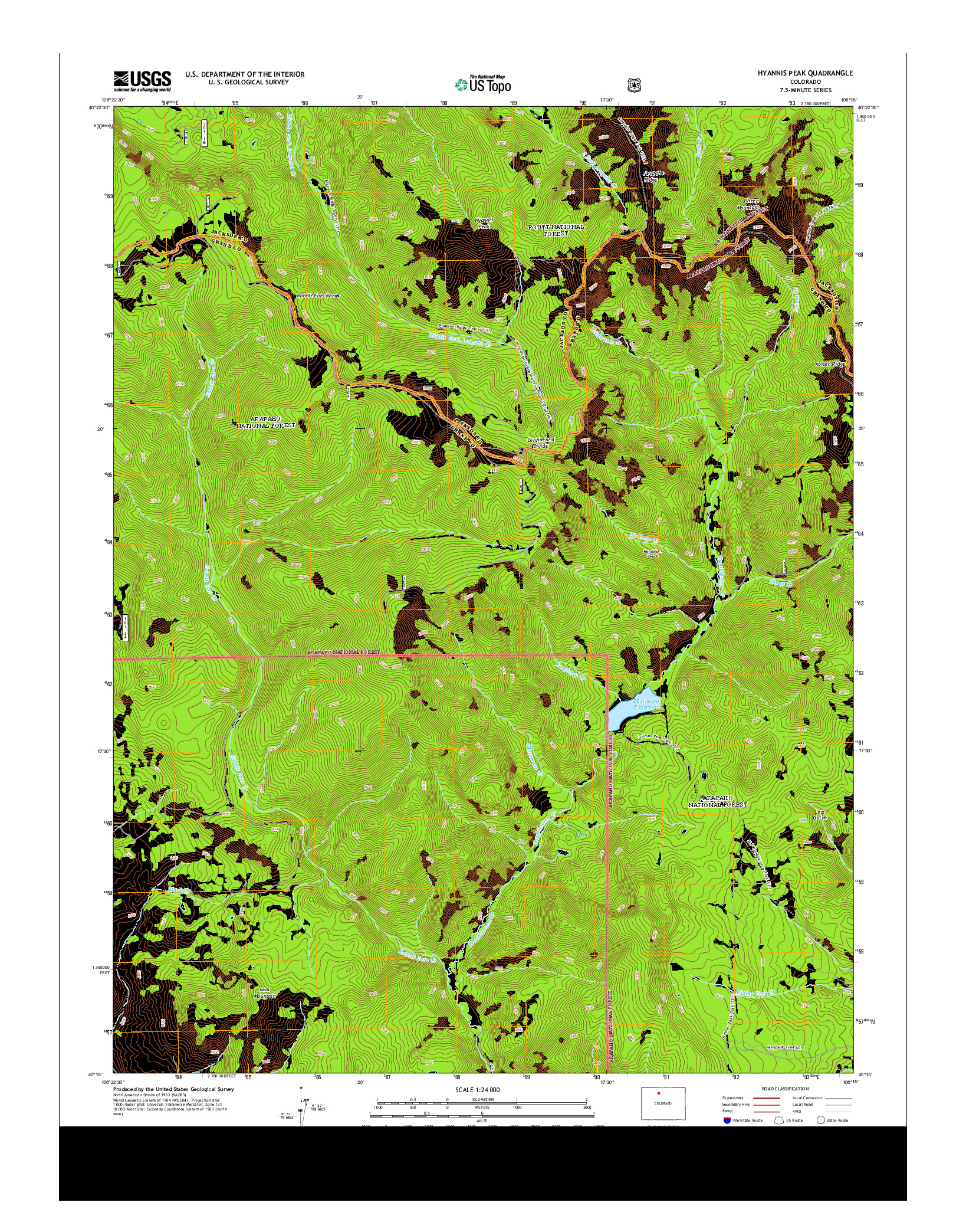 USGS US TOPO 7.5-MINUTE MAP FOR HYANNIS PEAK, CO 2013