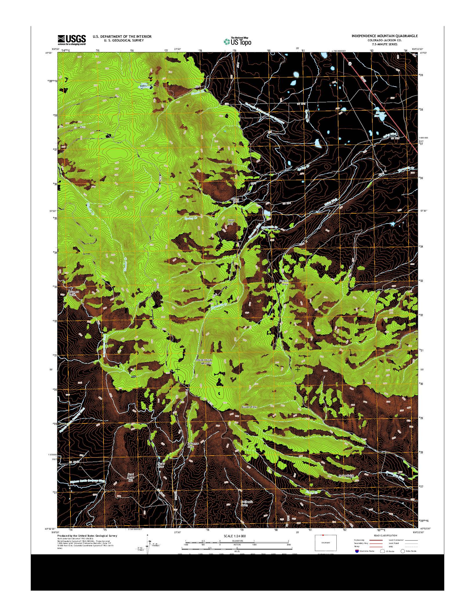 USGS US TOPO 7.5-MINUTE MAP FOR INDEPENDENCE MOUNTAIN, CO 2013