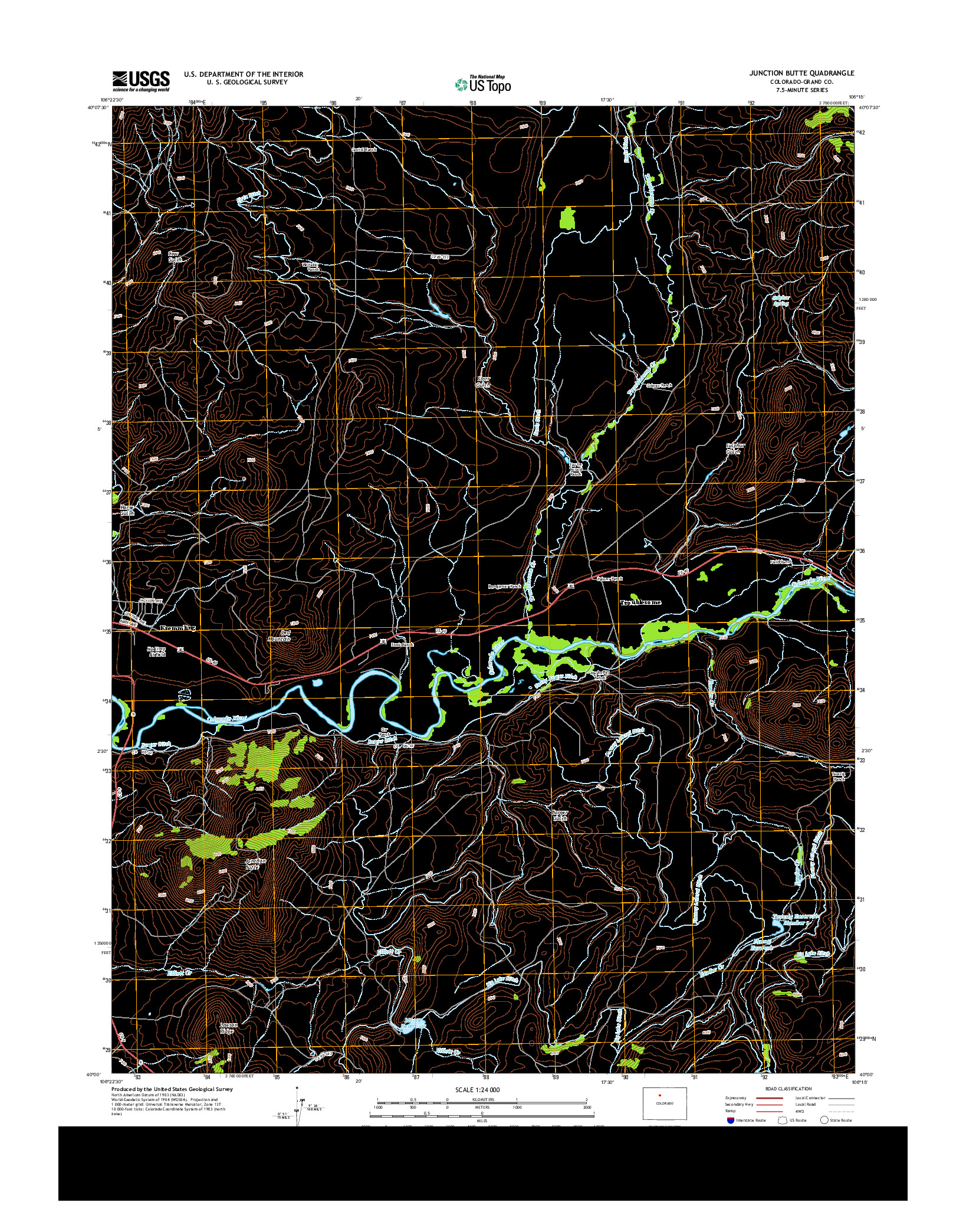 USGS US TOPO 7.5-MINUTE MAP FOR JUNCTION BUTTE, CO 2013