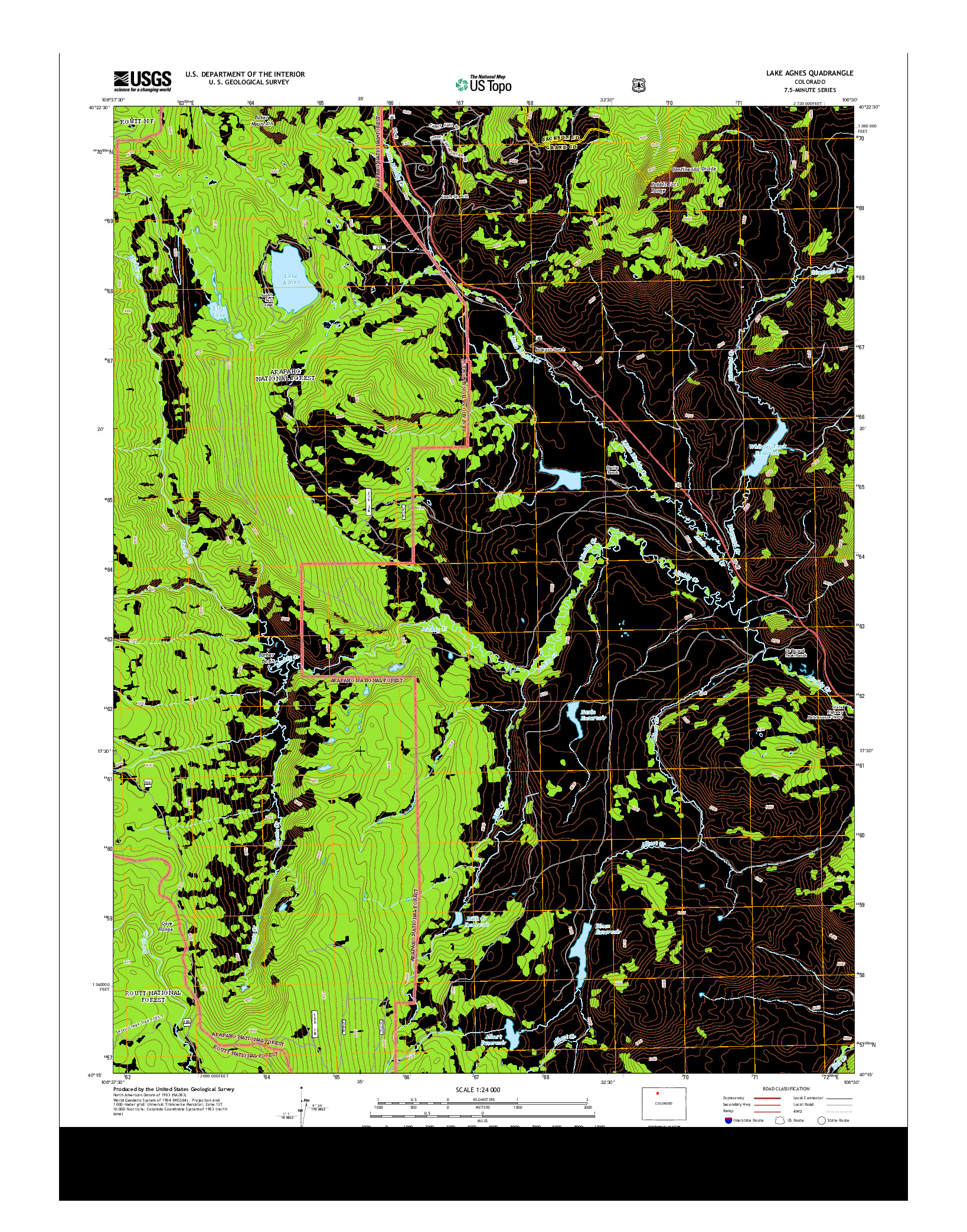 USGS US TOPO 7.5-MINUTE MAP FOR LAKE AGNES, CO 2013