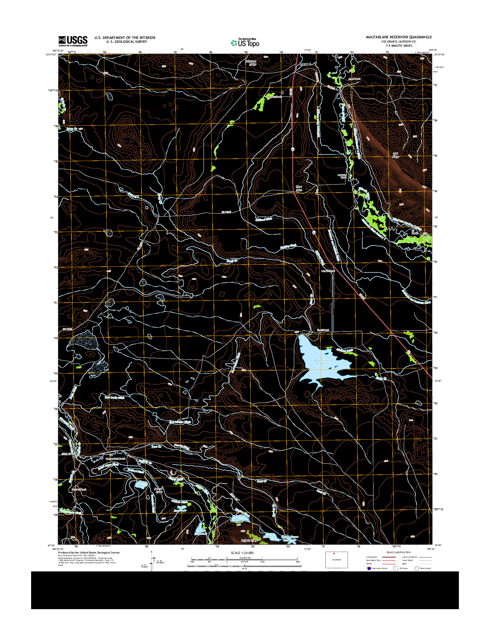 USGS US TOPO 7.5-MINUTE MAP FOR MACFARLANE RESERVOIR, CO 2013