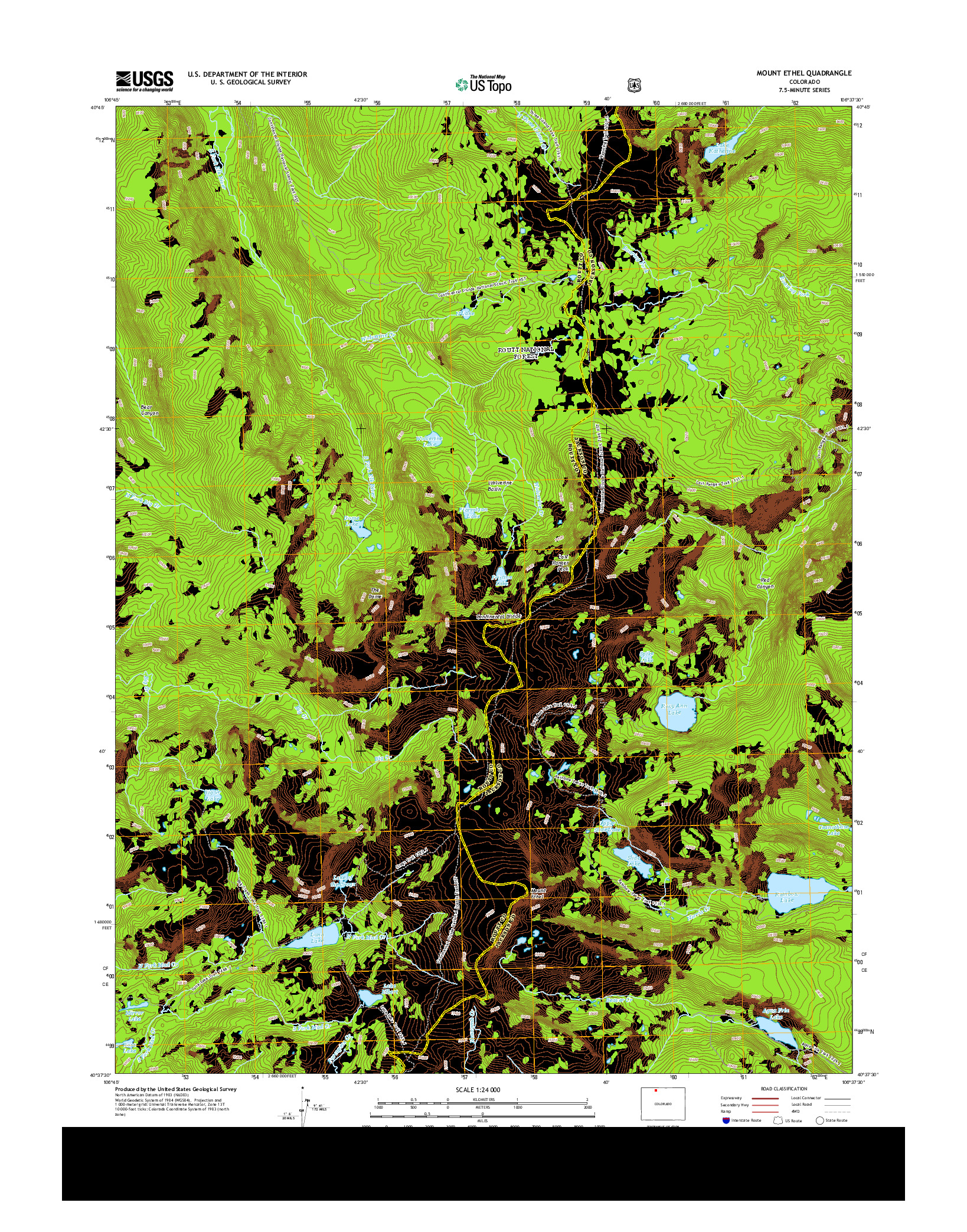 USGS US TOPO 7.5-MINUTE MAP FOR MOUNT ETHEL, CO 2013