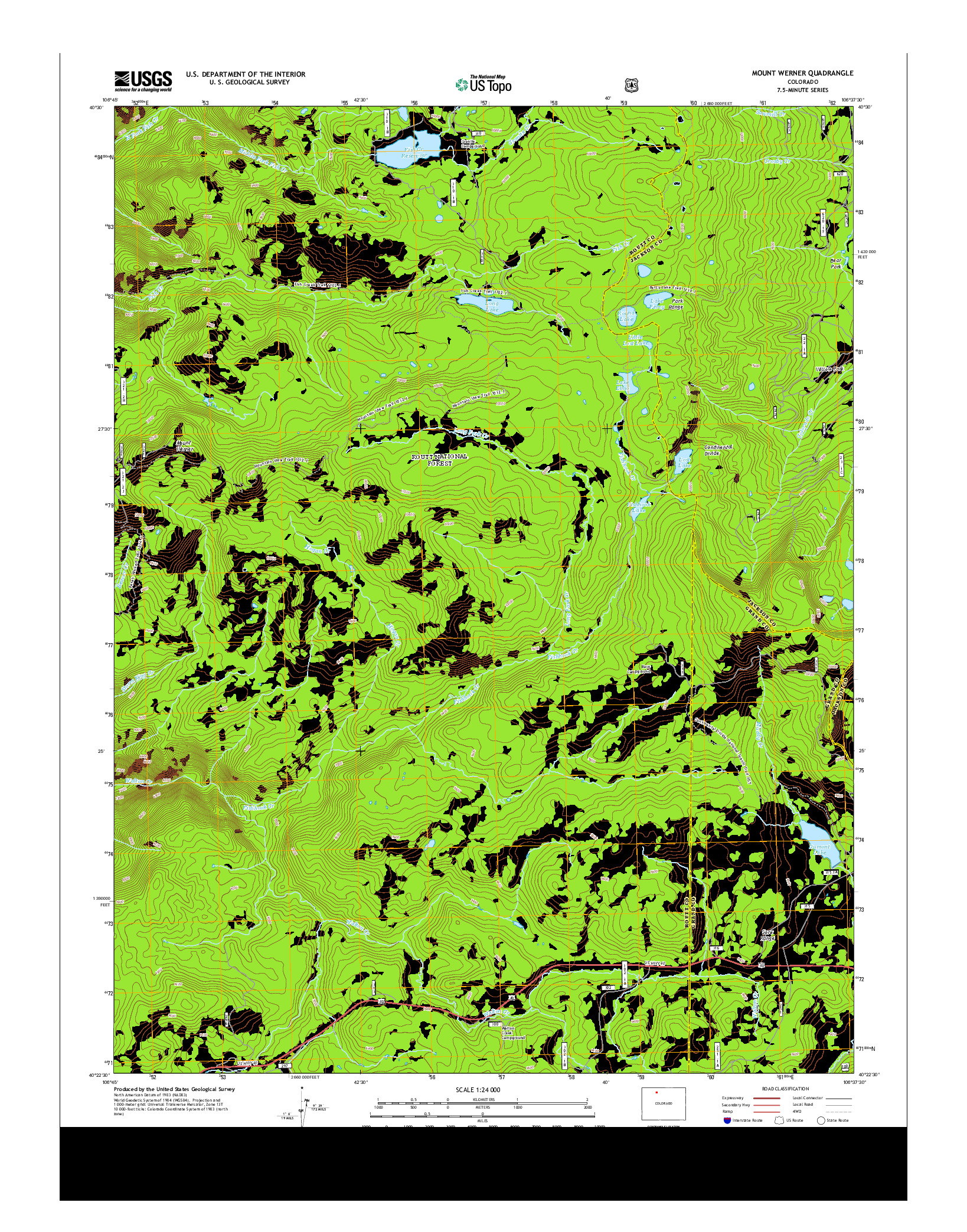 USGS US TOPO 7.5-MINUTE MAP FOR MOUNT WERNER, CO 2013