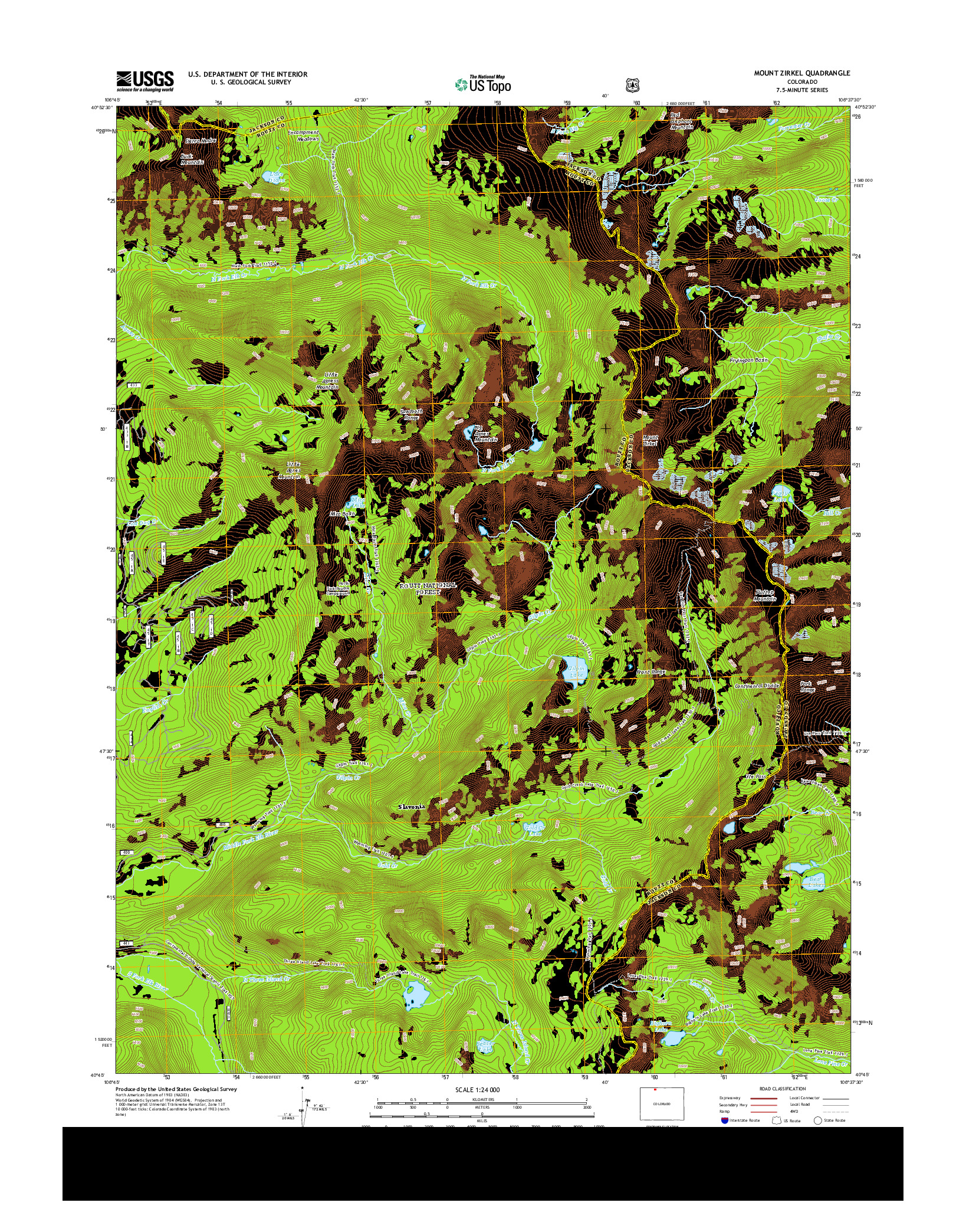 USGS US TOPO 7.5-MINUTE MAP FOR MOUNT ZIRKEL, CO 2013