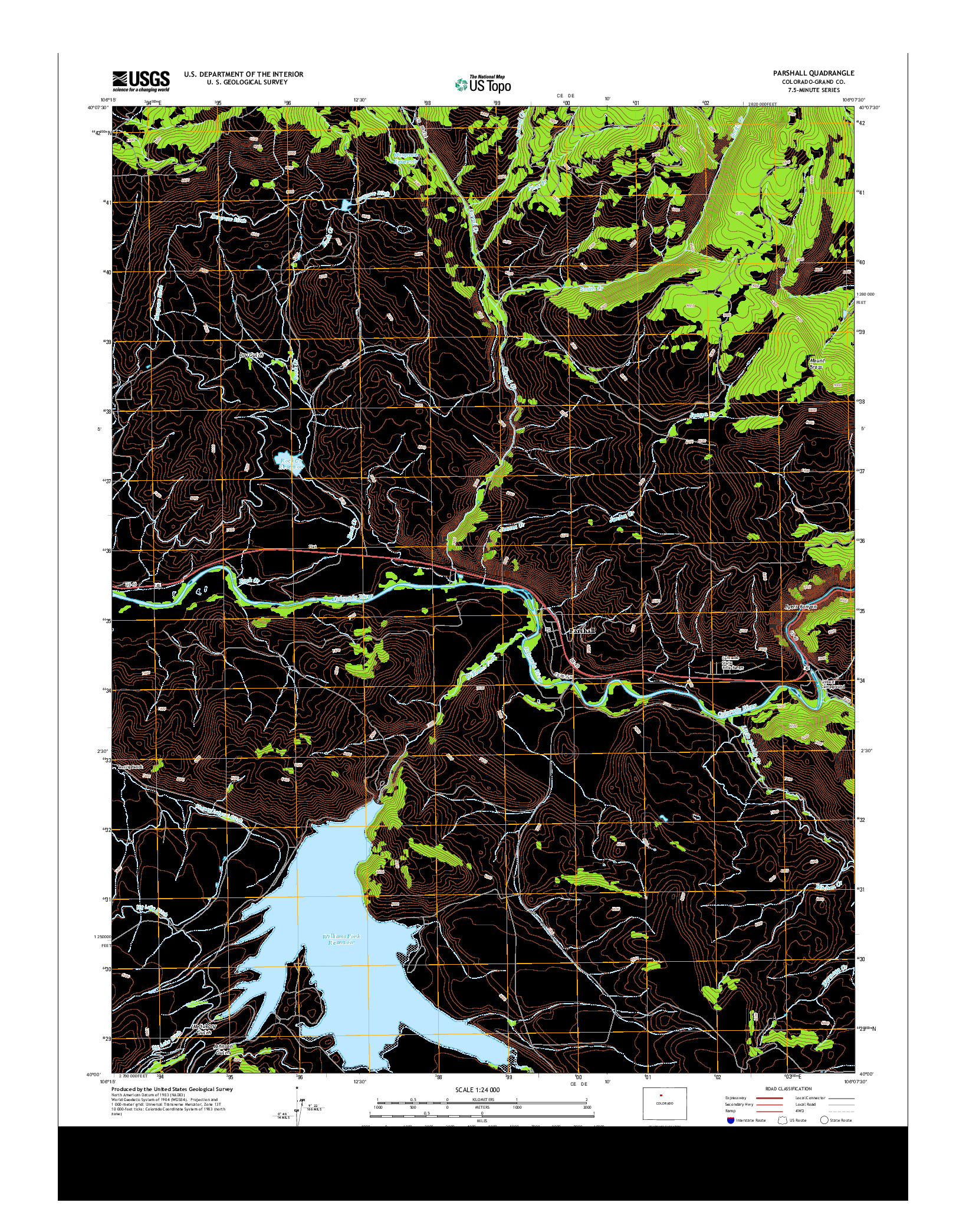 USGS US TOPO 7.5-MINUTE MAP FOR PARSHALL, CO 2013