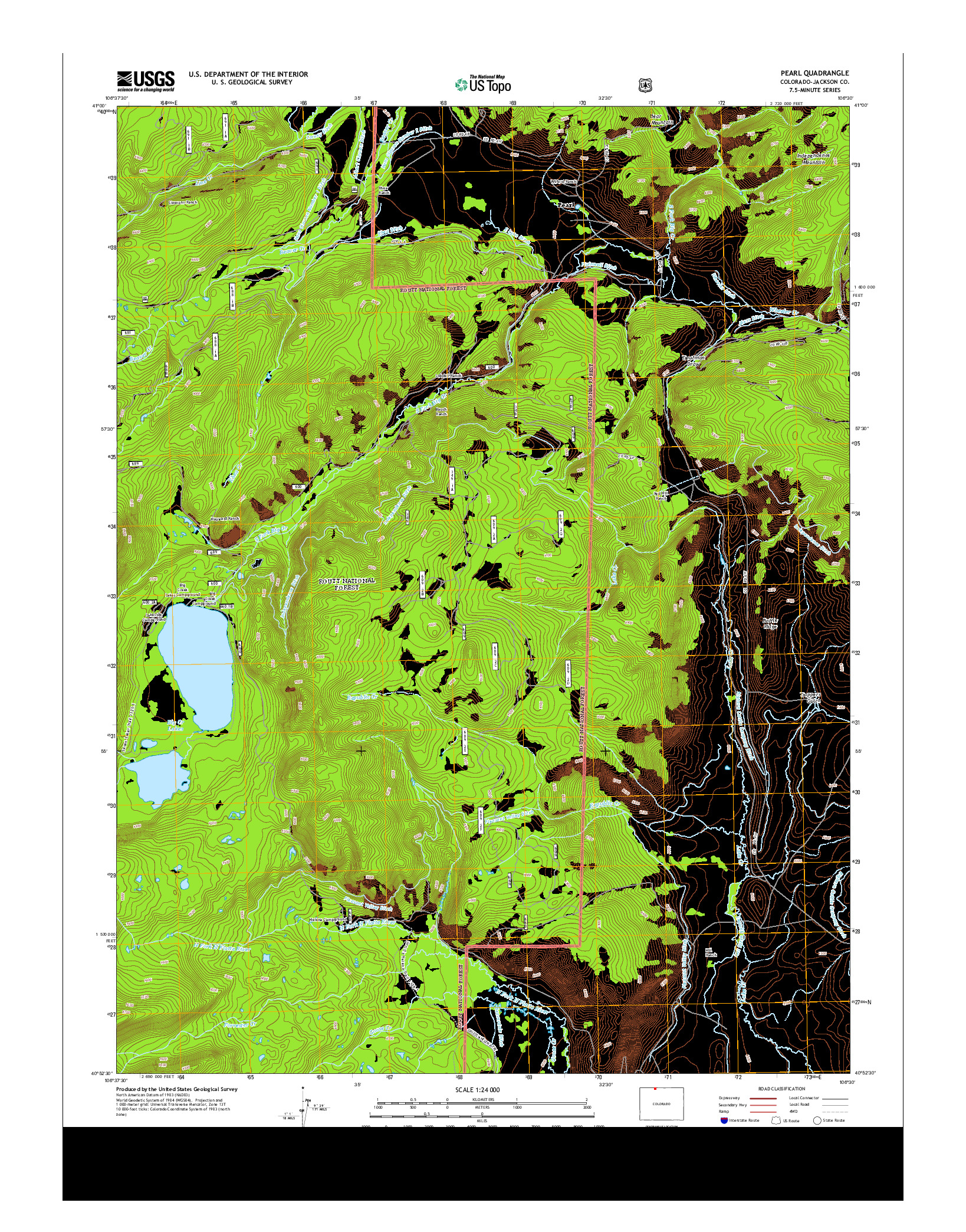 USGS US TOPO 7.5-MINUTE MAP FOR PEARL, CO 2013