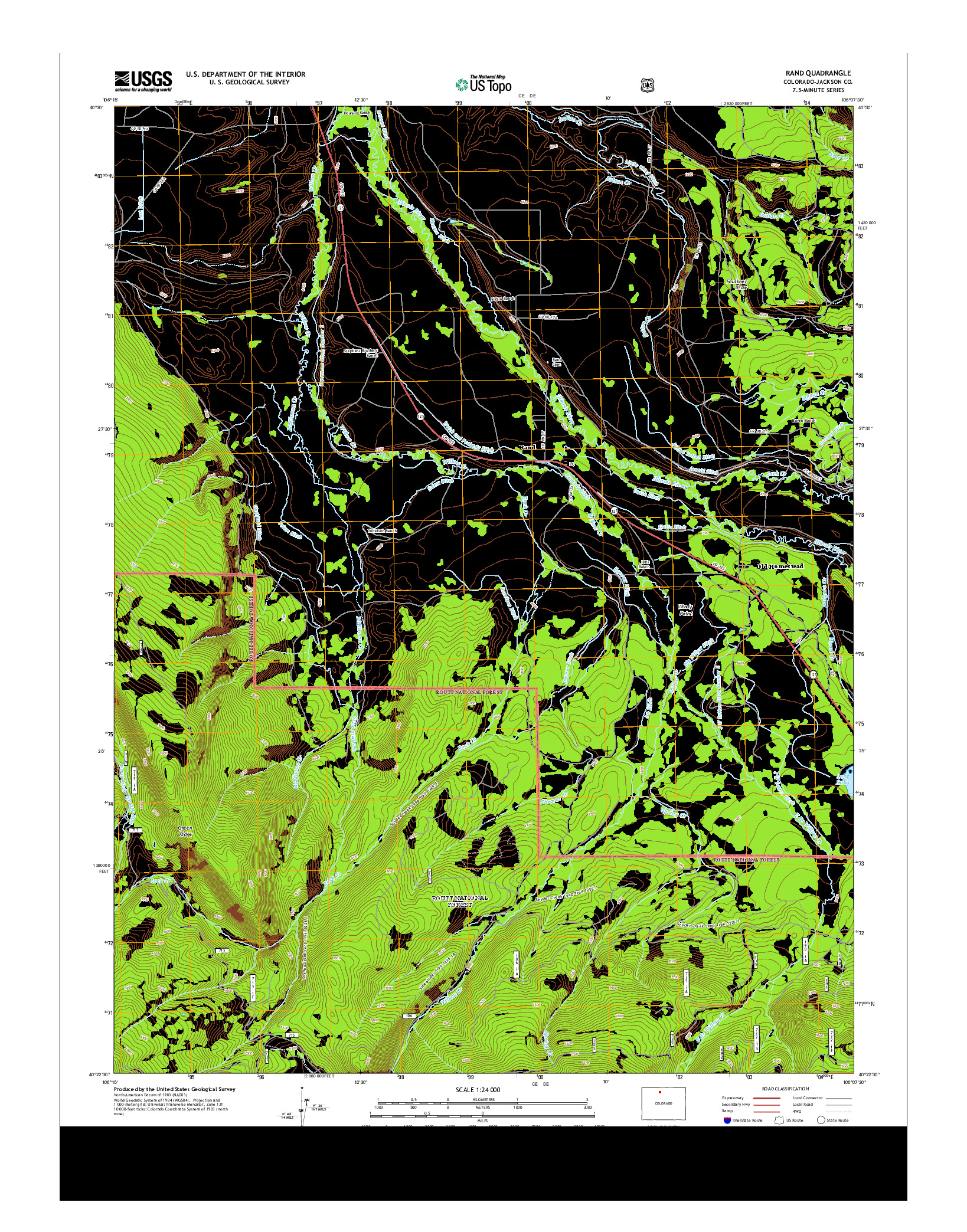 USGS US TOPO 7.5-MINUTE MAP FOR RAND, CO 2013