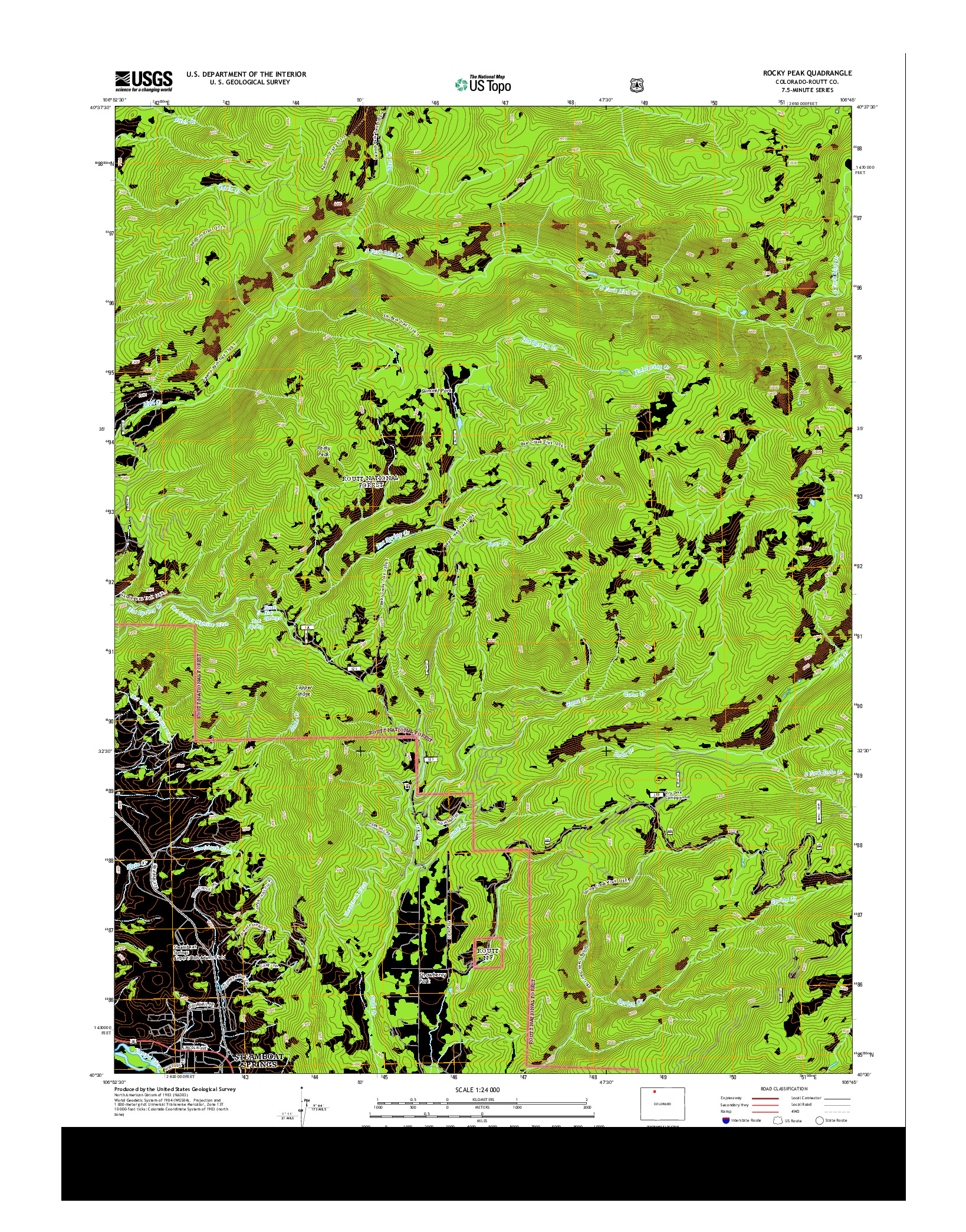 USGS US TOPO 7.5-MINUTE MAP FOR ROCKY PEAK, CO 2013