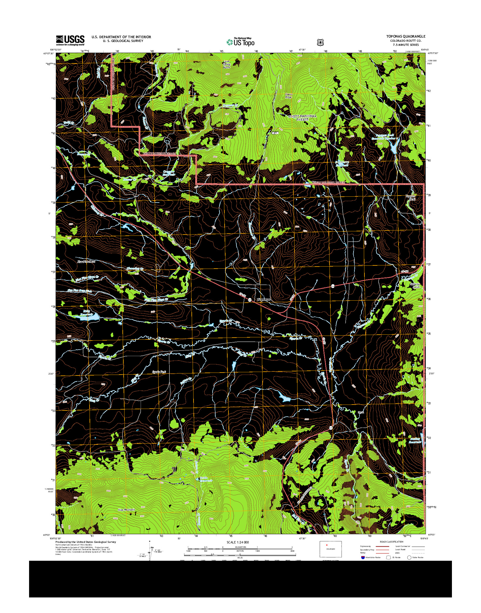 USGS US TOPO 7.5-MINUTE MAP FOR TOPONAS, CO 2013