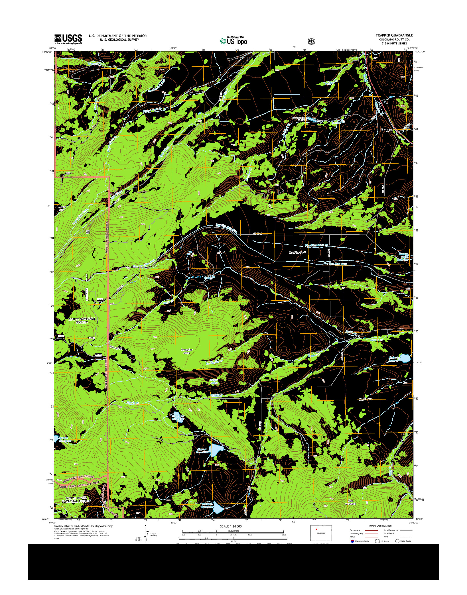USGS US TOPO 7.5-MINUTE MAP FOR TRAPPER, CO 2013