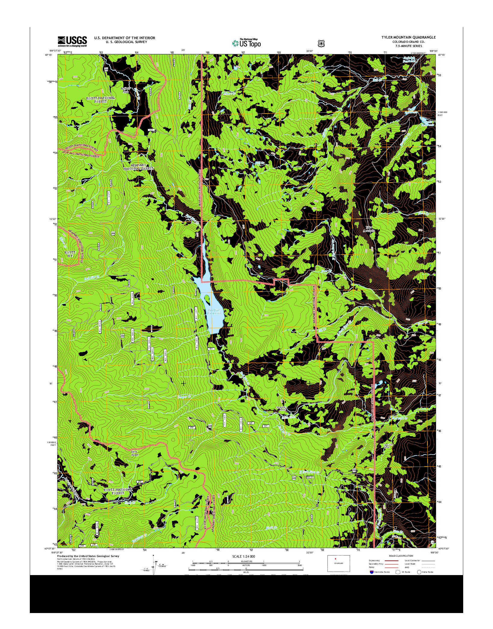 USGS US TOPO 7.5-MINUTE MAP FOR TYLER MOUNTAIN, CO 2013