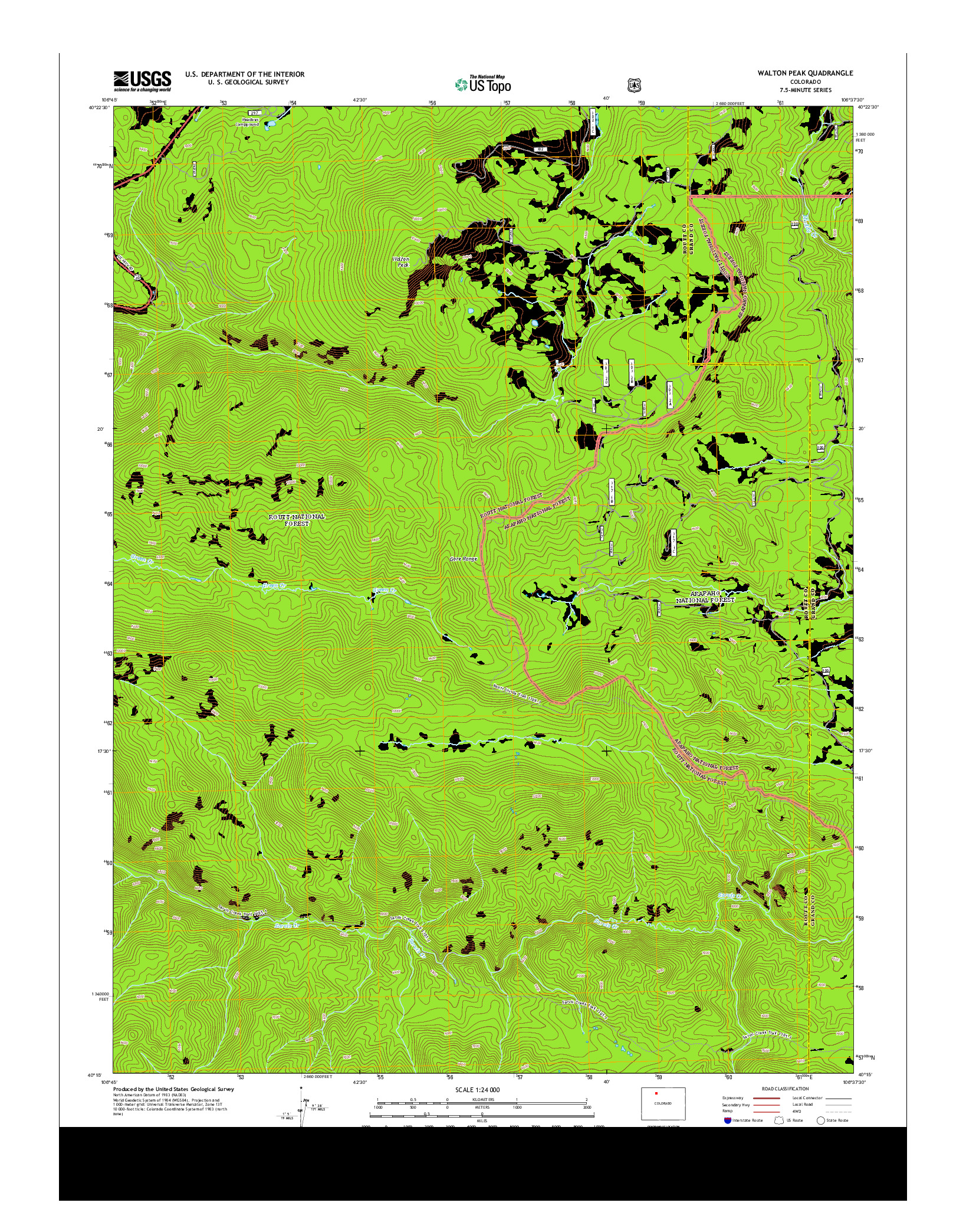 USGS US TOPO 7.5-MINUTE MAP FOR WALTON PEAK, CO 2013