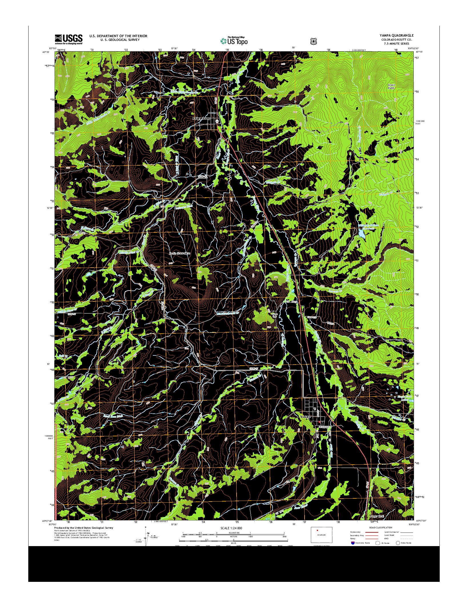 USGS US TOPO 7.5-MINUTE MAP FOR YAMPA, CO 2013