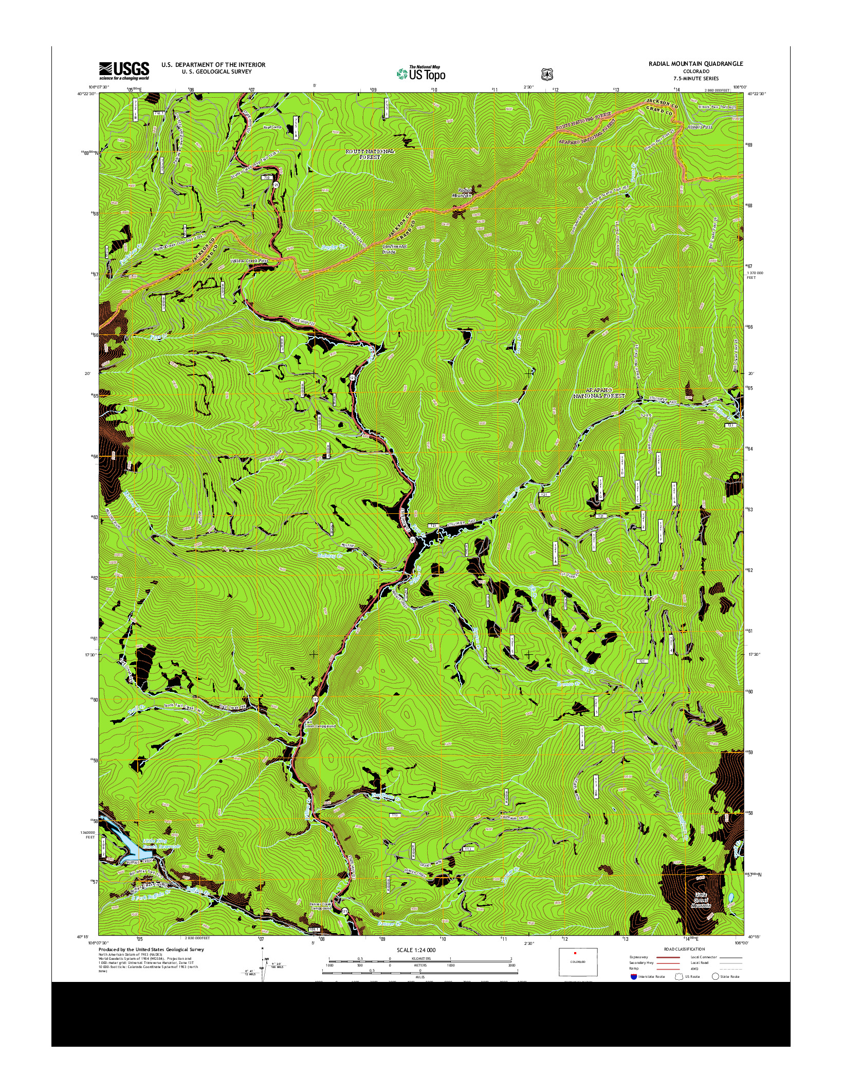 USGS US TOPO 7.5-MINUTE MAP FOR RADIAL MOUNTAIN, CO 2013