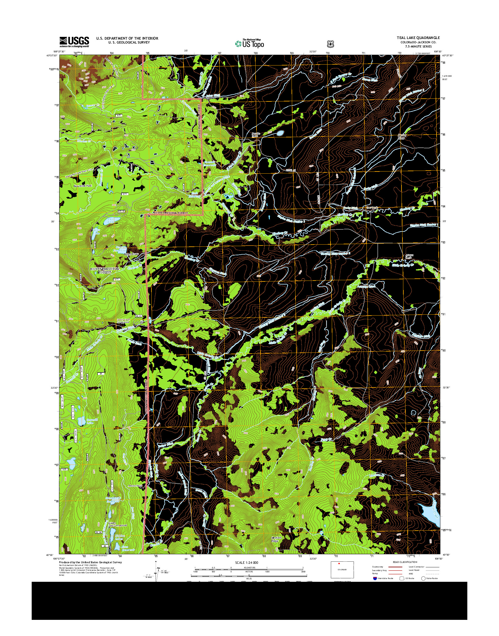 USGS US TOPO 7.5-MINUTE MAP FOR TEAL LAKE, CO 2013