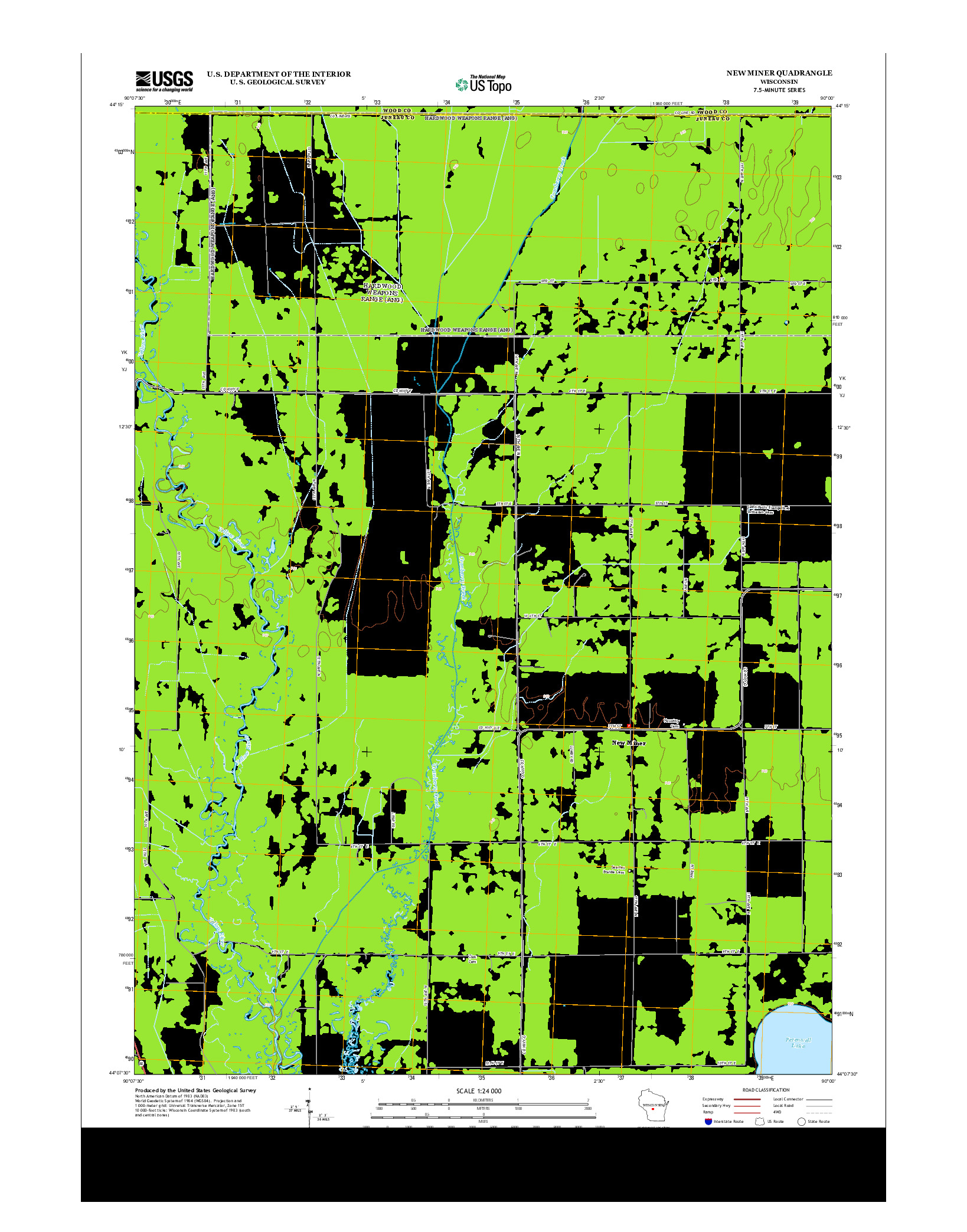 USGS US TOPO 7.5-MINUTE MAP FOR NEW MINER, WI 2013