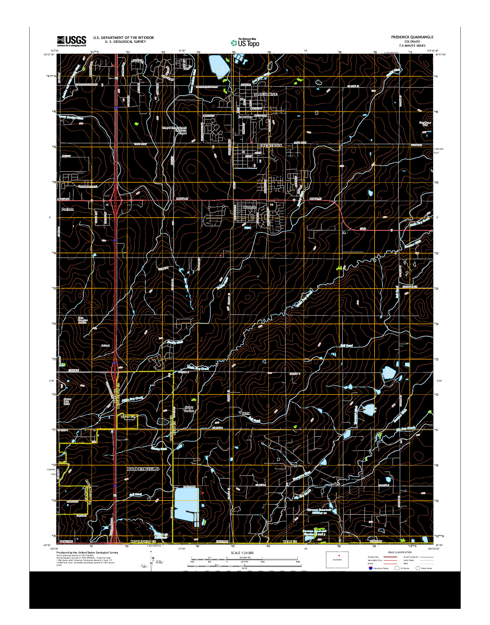 USGS US TOPO 7.5-MINUTE MAP FOR FREDERICK, CO 2013