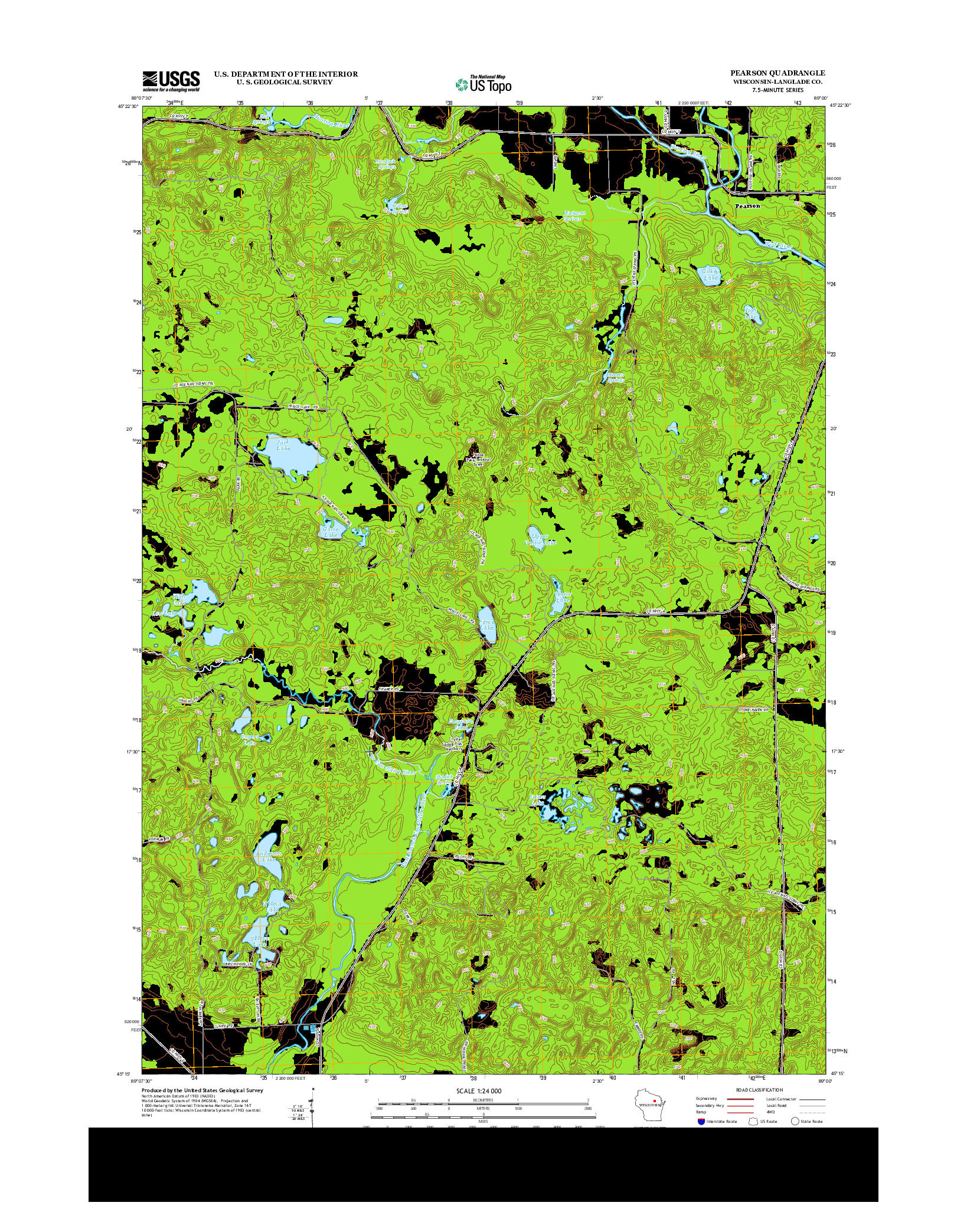 USGS US TOPO 7.5-MINUTE MAP FOR PEARSON, WI 2013