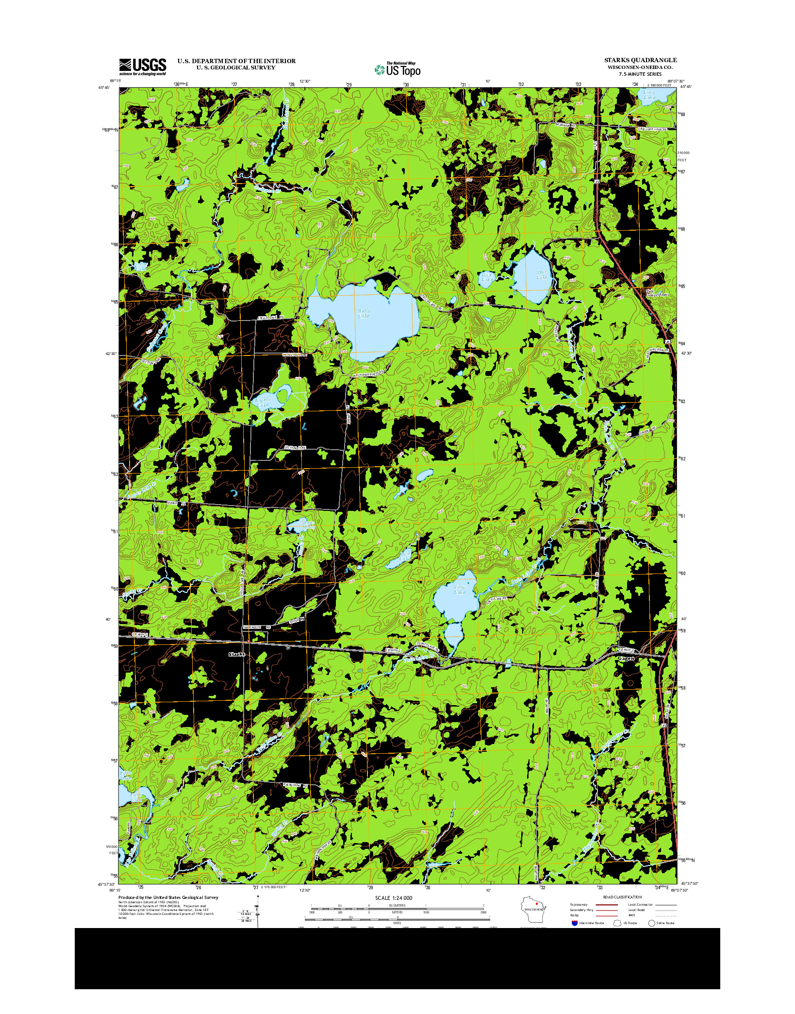 USGS US TOPO 7.5-MINUTE MAP FOR STARKS, WI 2013