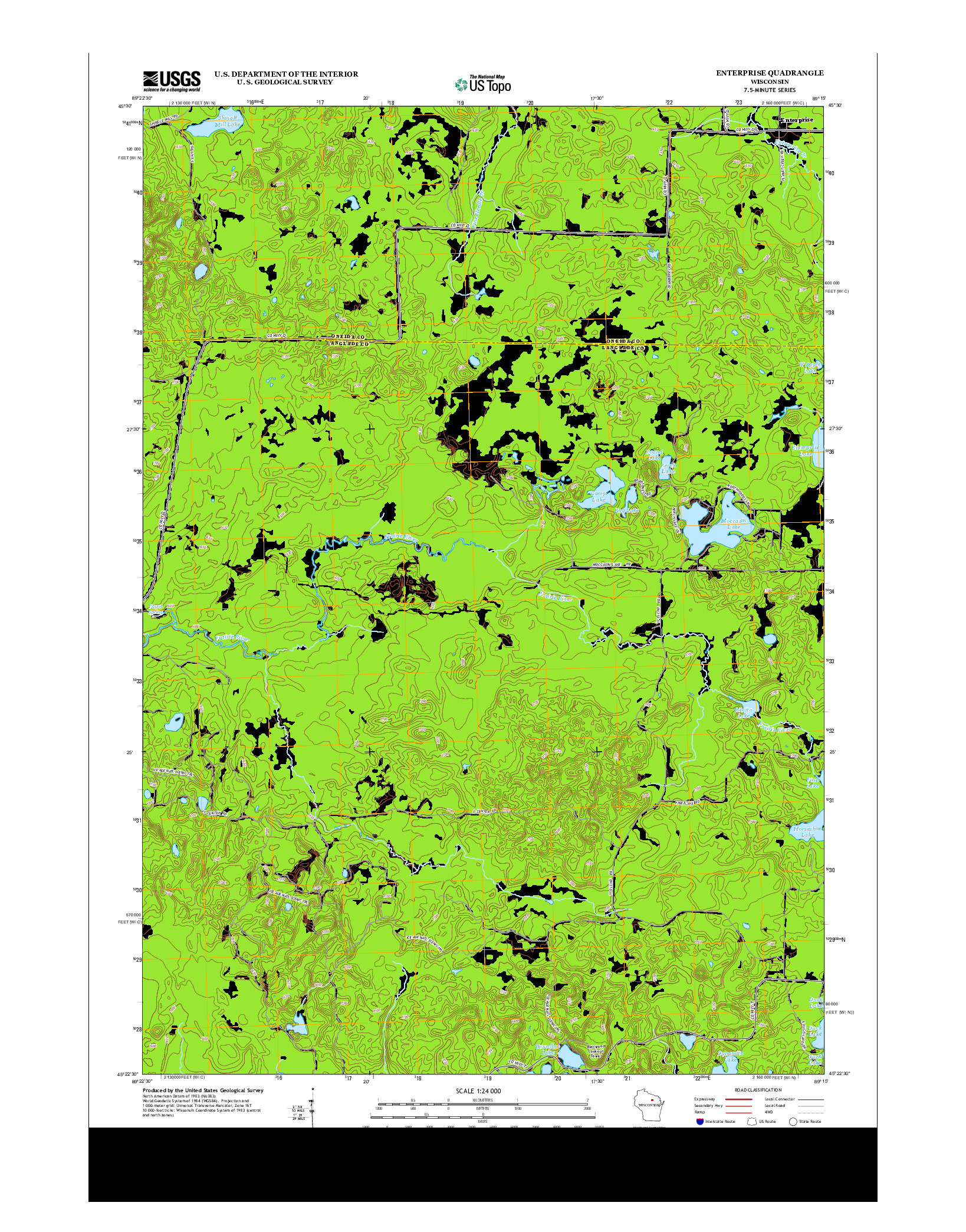USGS US TOPO 7.5-MINUTE MAP FOR ENTERPRISE, WI 2013