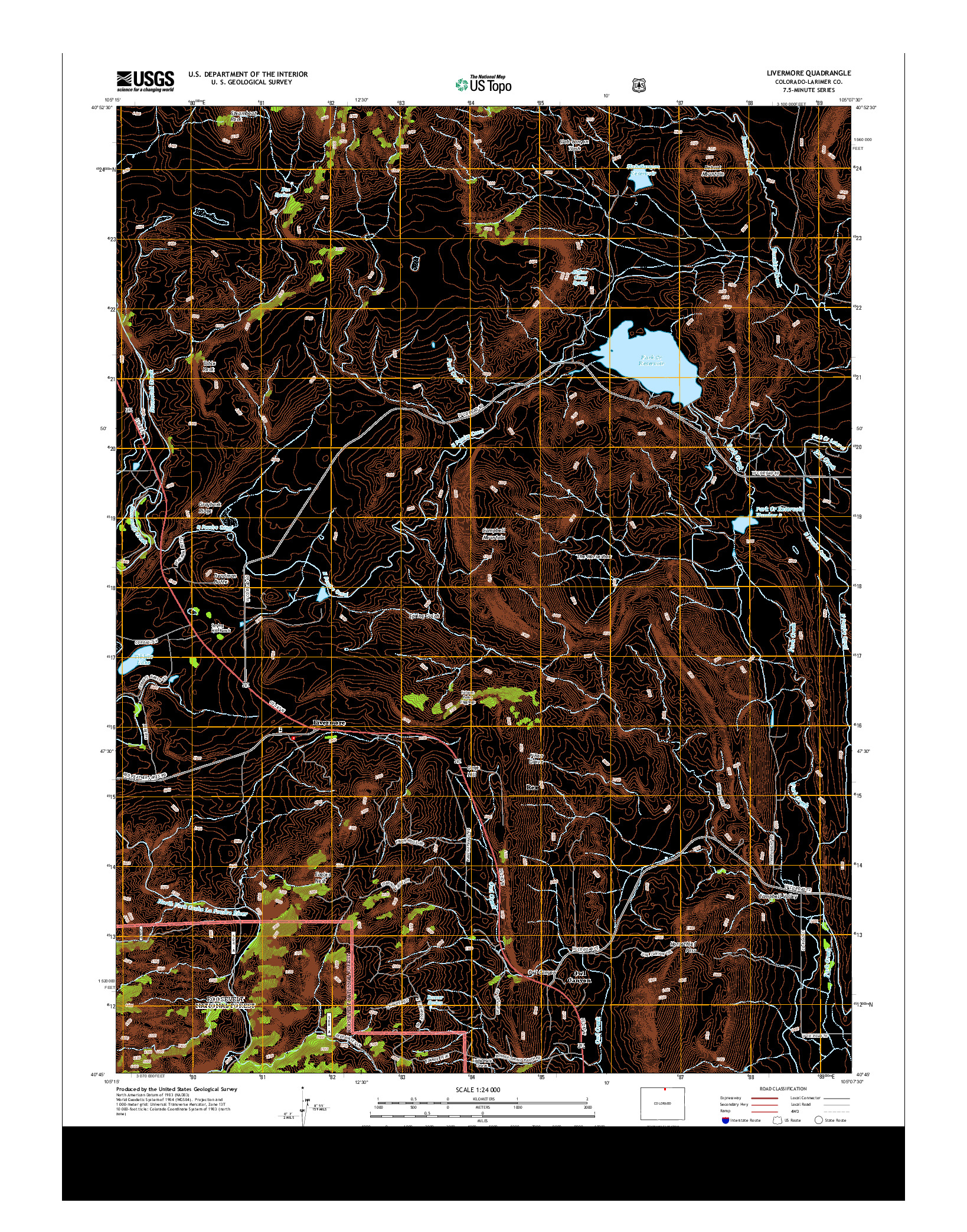 USGS US TOPO 7.5-MINUTE MAP FOR LIVERMORE, CO 2013