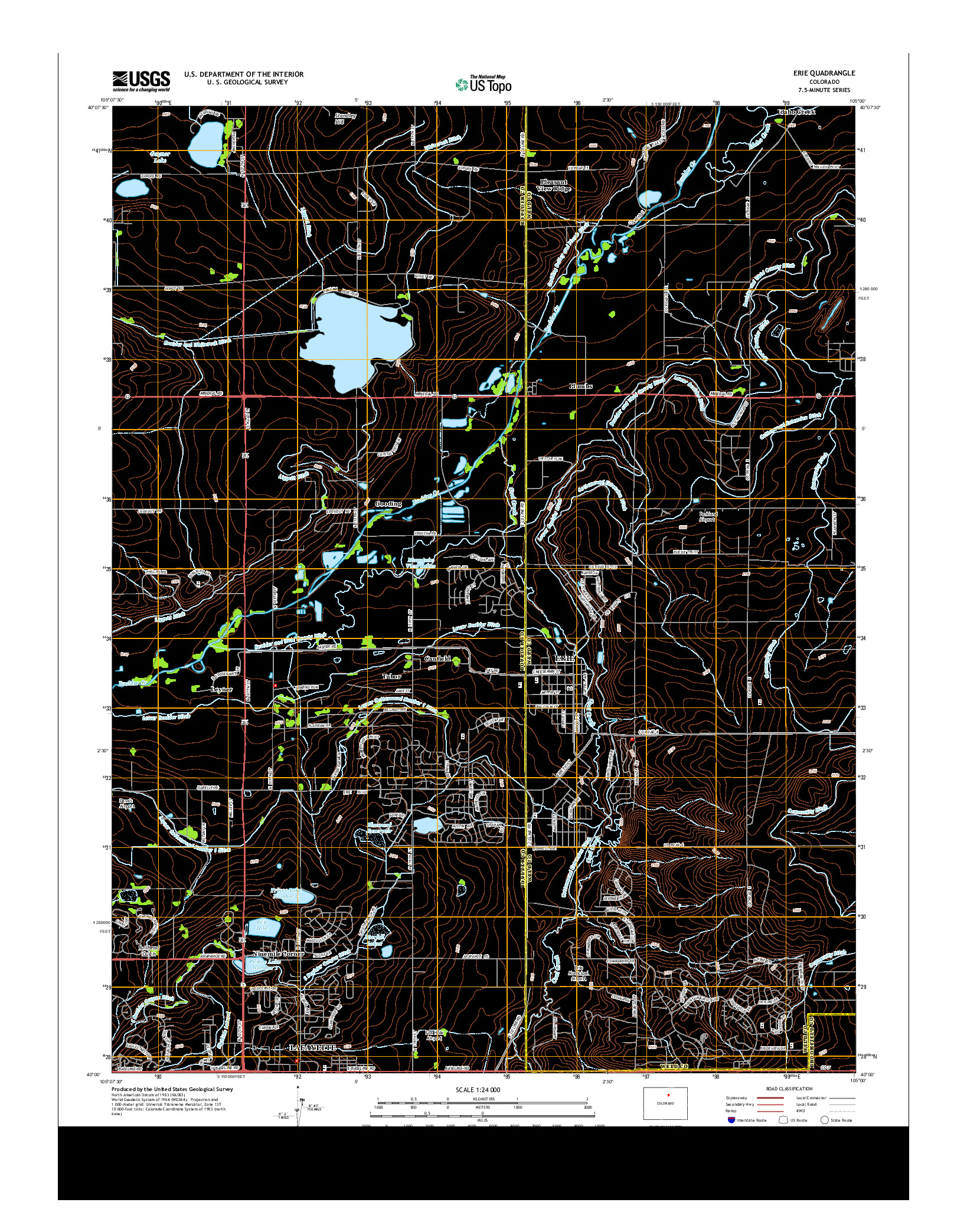 USGS US TOPO 7.5-MINUTE MAP FOR ERIE, CO 2013