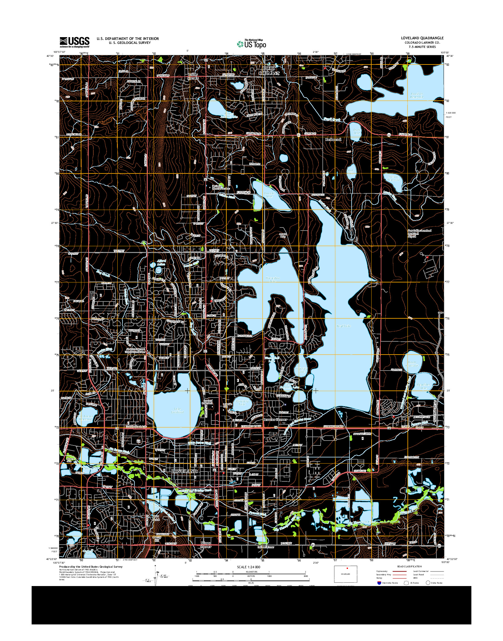 USGS US TOPO 7.5-MINUTE MAP FOR LOVELAND, CO 2013