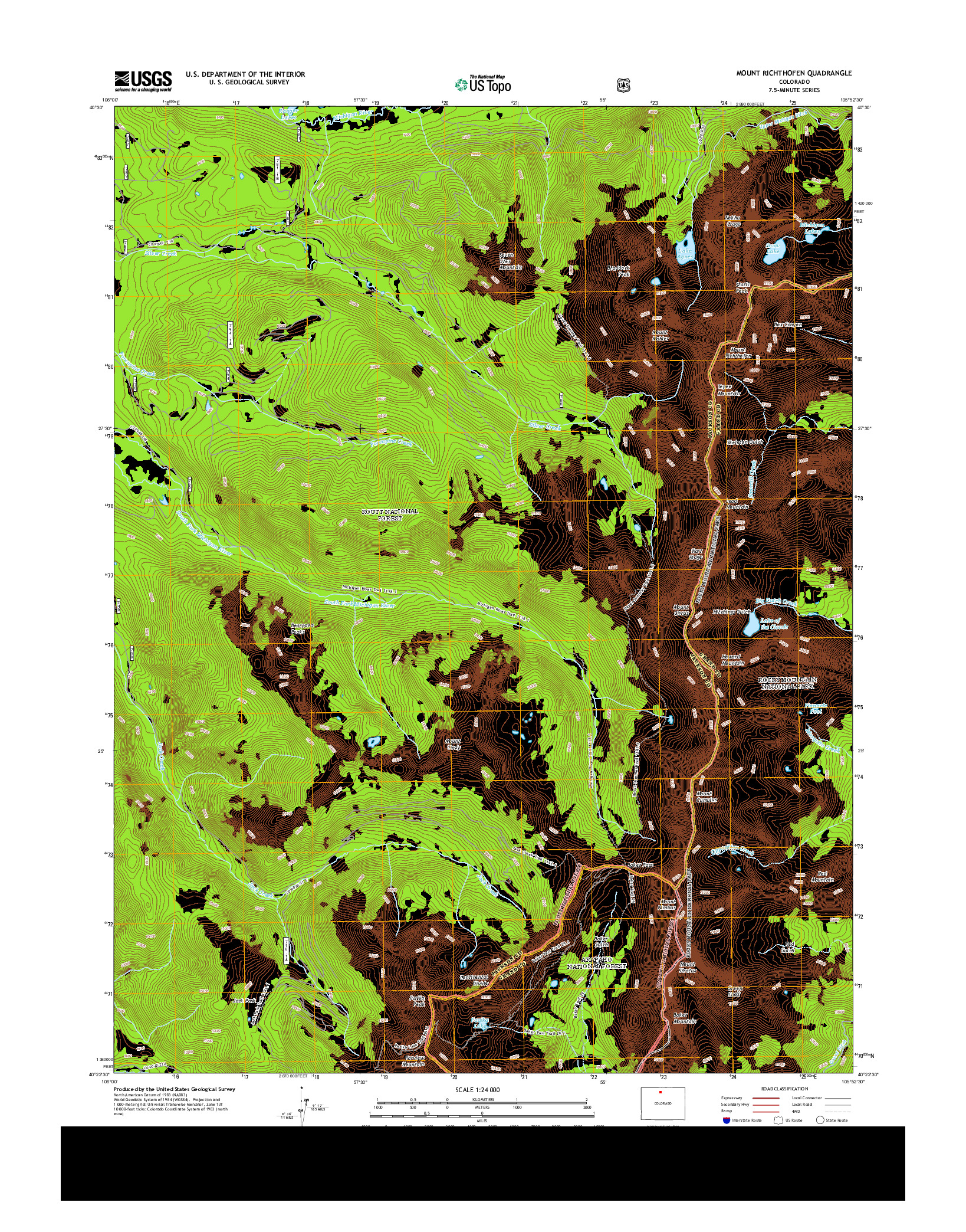 USGS US TOPO 7.5-MINUTE MAP FOR MOUNT RICHTHOFEN, CO 2013