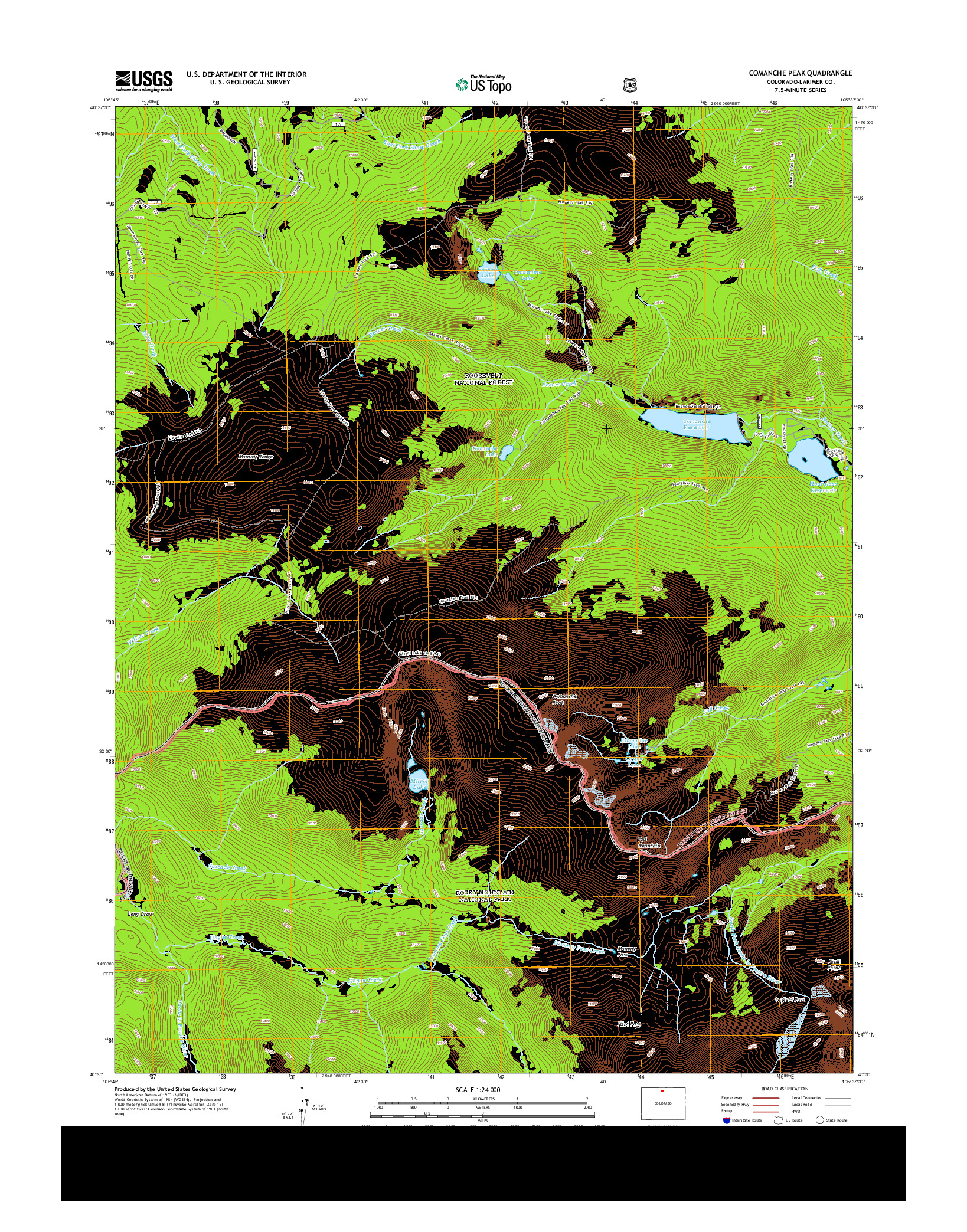 USGS US TOPO 7.5-MINUTE MAP FOR COMANCHE PEAK, CO 2013