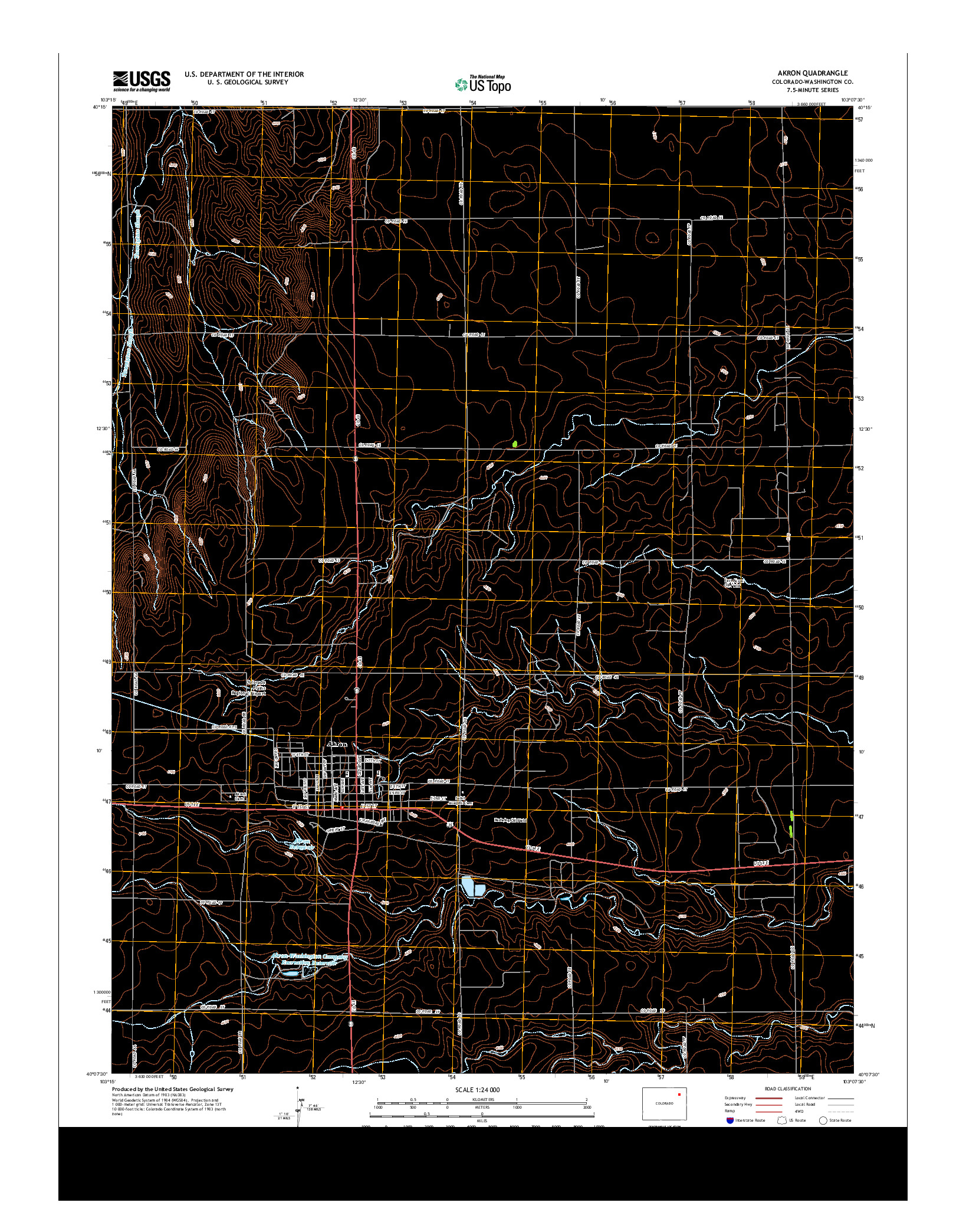 USGS US TOPO 7.5-MINUTE MAP FOR AKRON, CO 2013