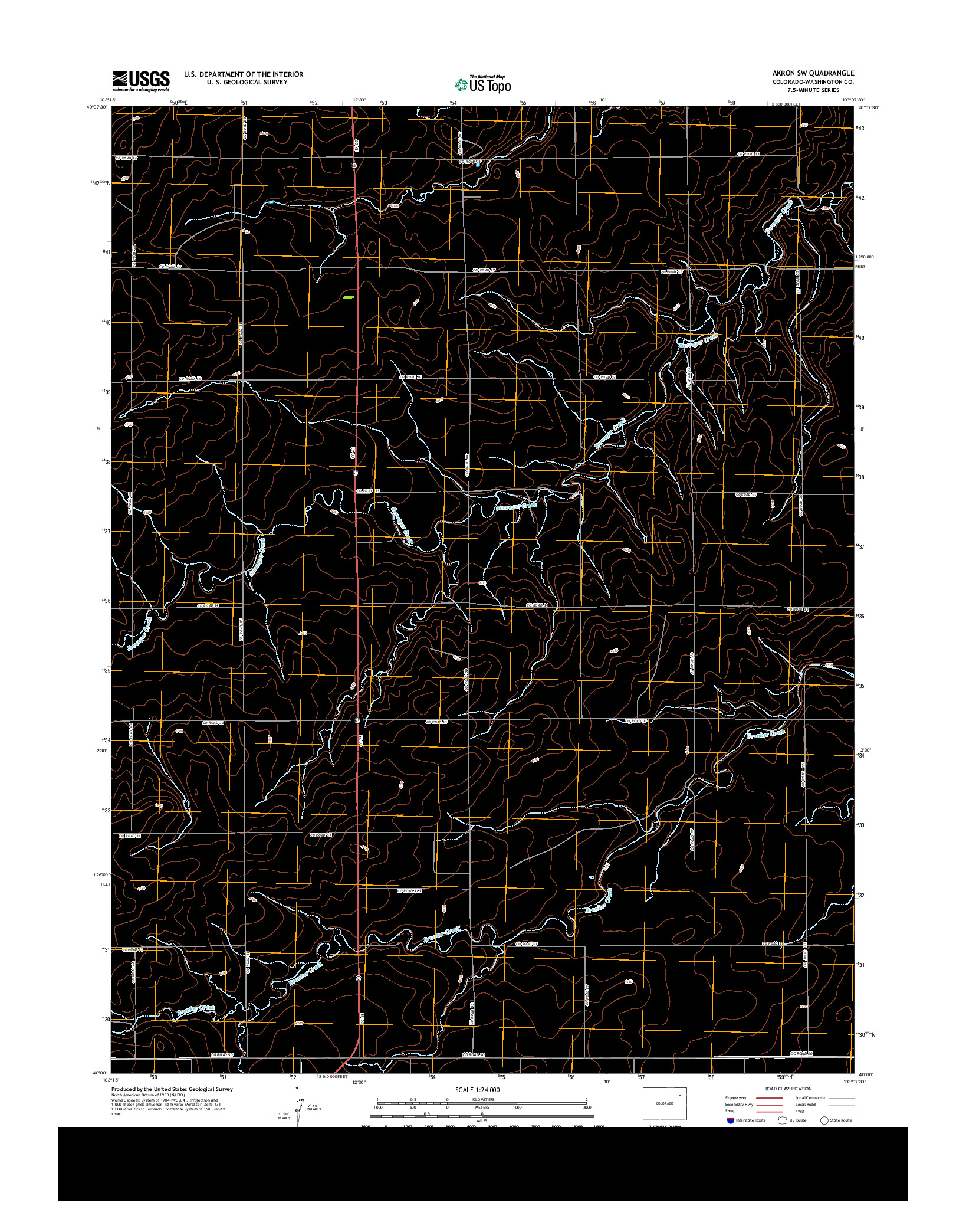 USGS US TOPO 7.5-MINUTE MAP FOR AKRON SW, CO 2013