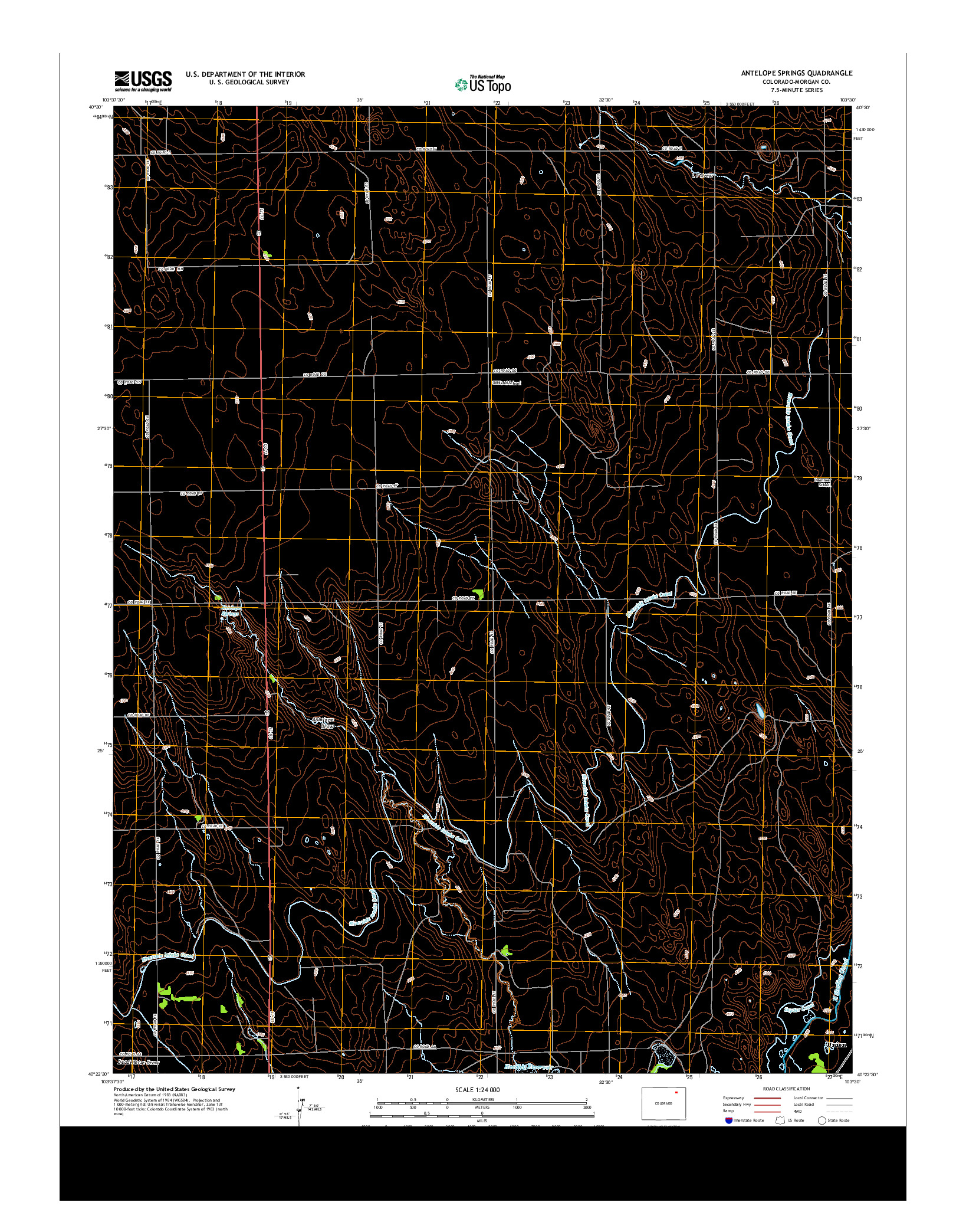 USGS US TOPO 7.5-MINUTE MAP FOR ANTELOPE SPRINGS, CO 2013