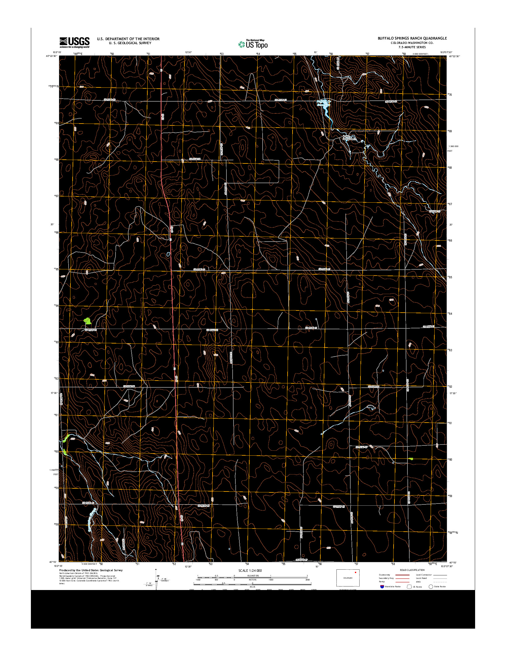 USGS US TOPO 7.5-MINUTE MAP FOR BUFFALO SPRINGS RANCH, CO 2013