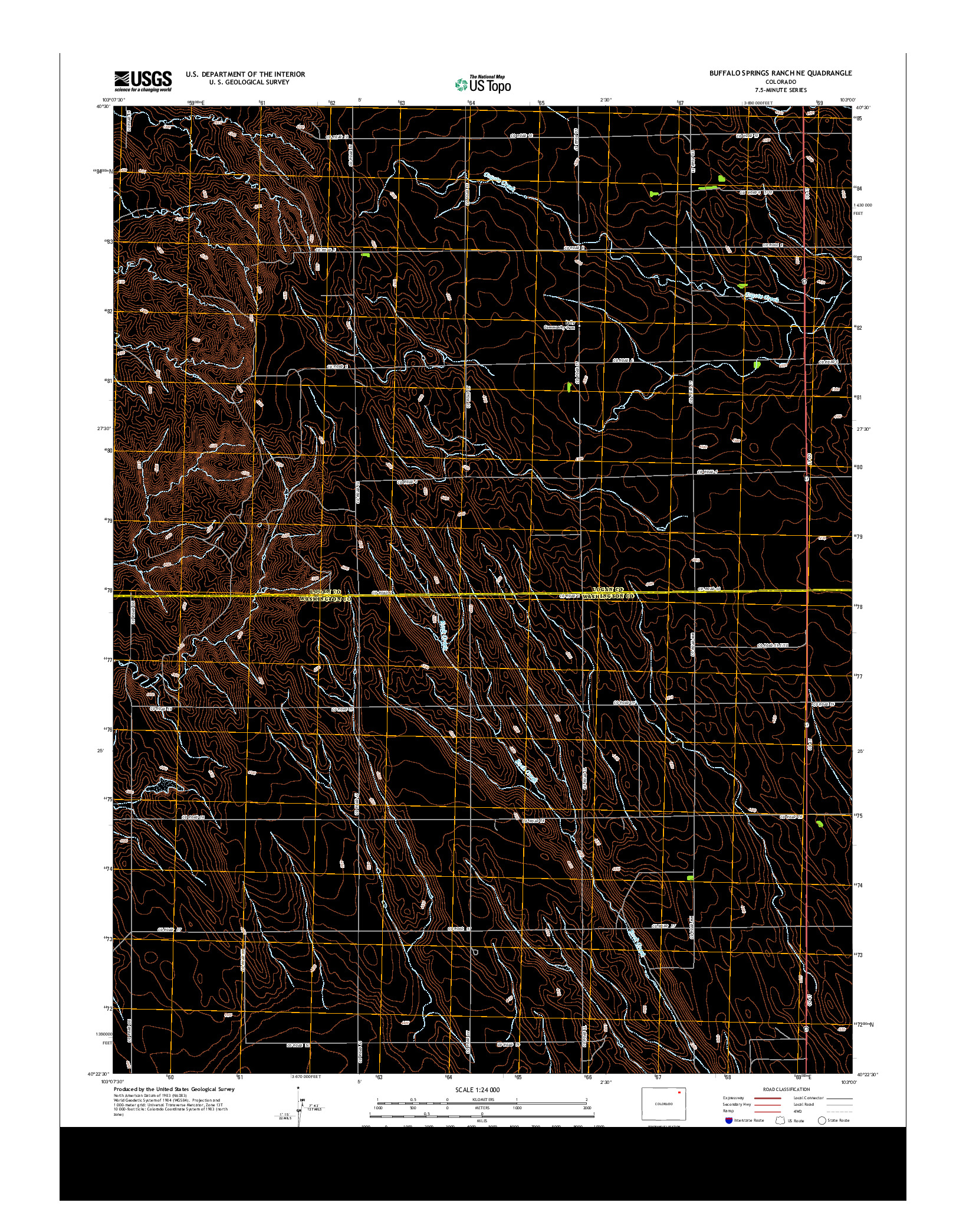 USGS US TOPO 7.5-MINUTE MAP FOR BUFFALO SPRINGS RANCH NE, CO 2013