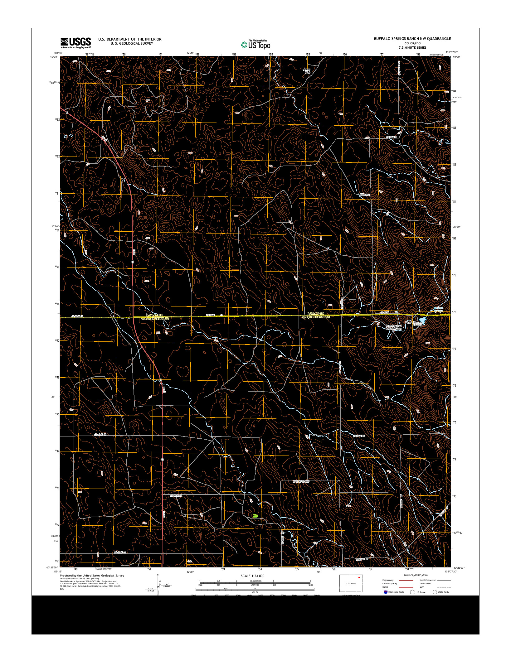 USGS US TOPO 7.5-MINUTE MAP FOR BUFFALO SPRINGS RANCH NW, CO 2013