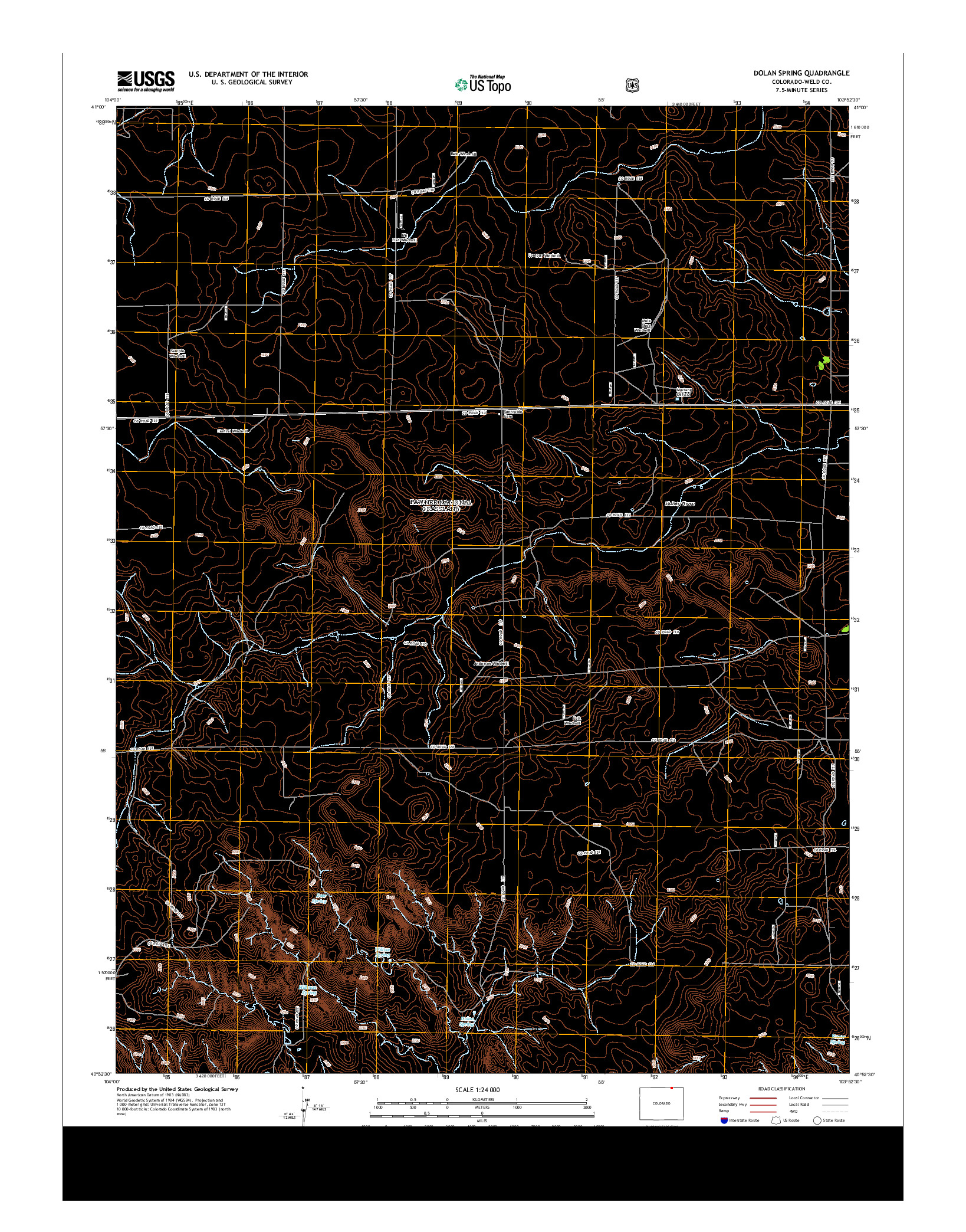 USGS US TOPO 7.5-MINUTE MAP FOR DOLAN SPRING, CO 2013