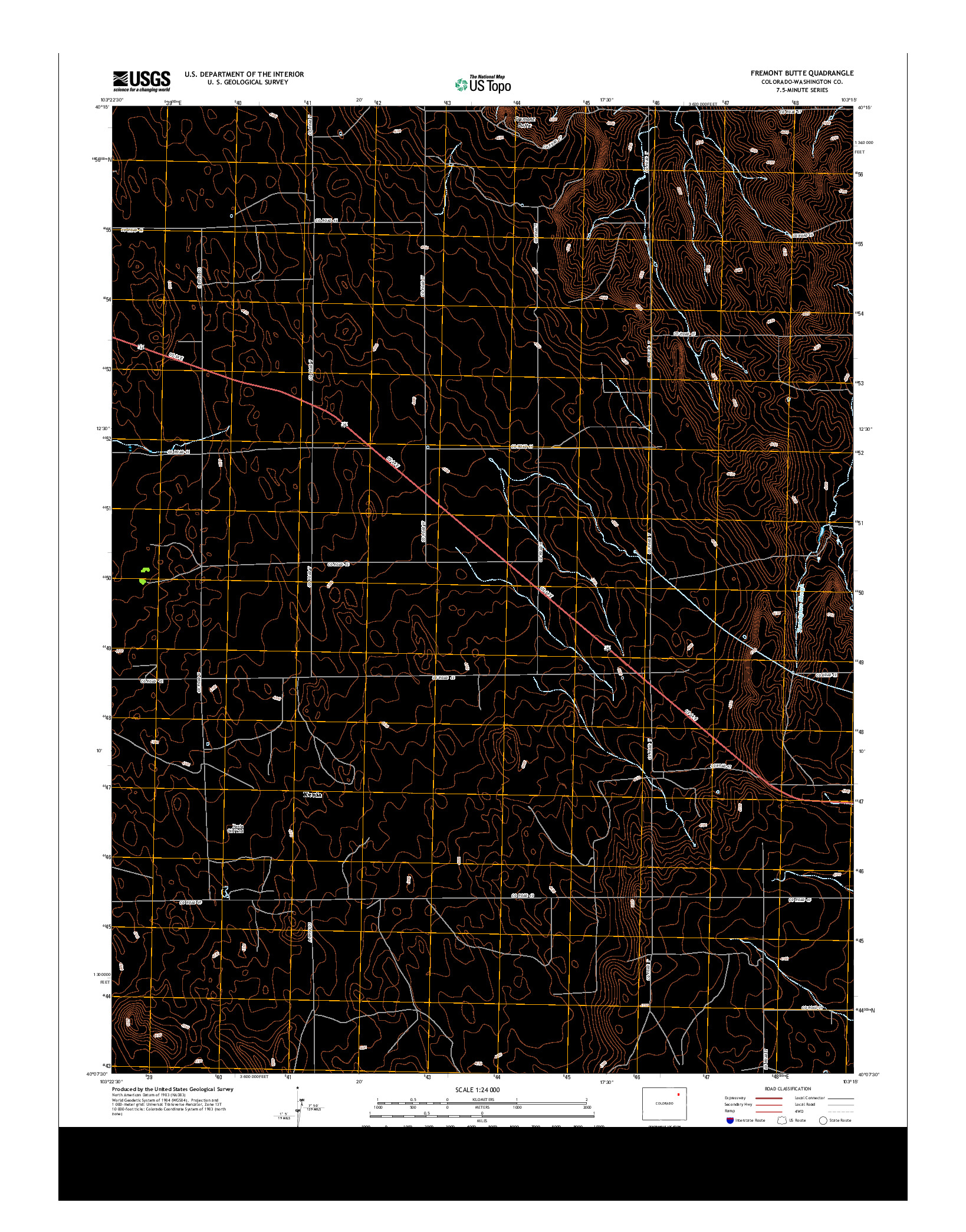 USGS US TOPO 7.5-MINUTE MAP FOR FREMONT BUTTE, CO 2013