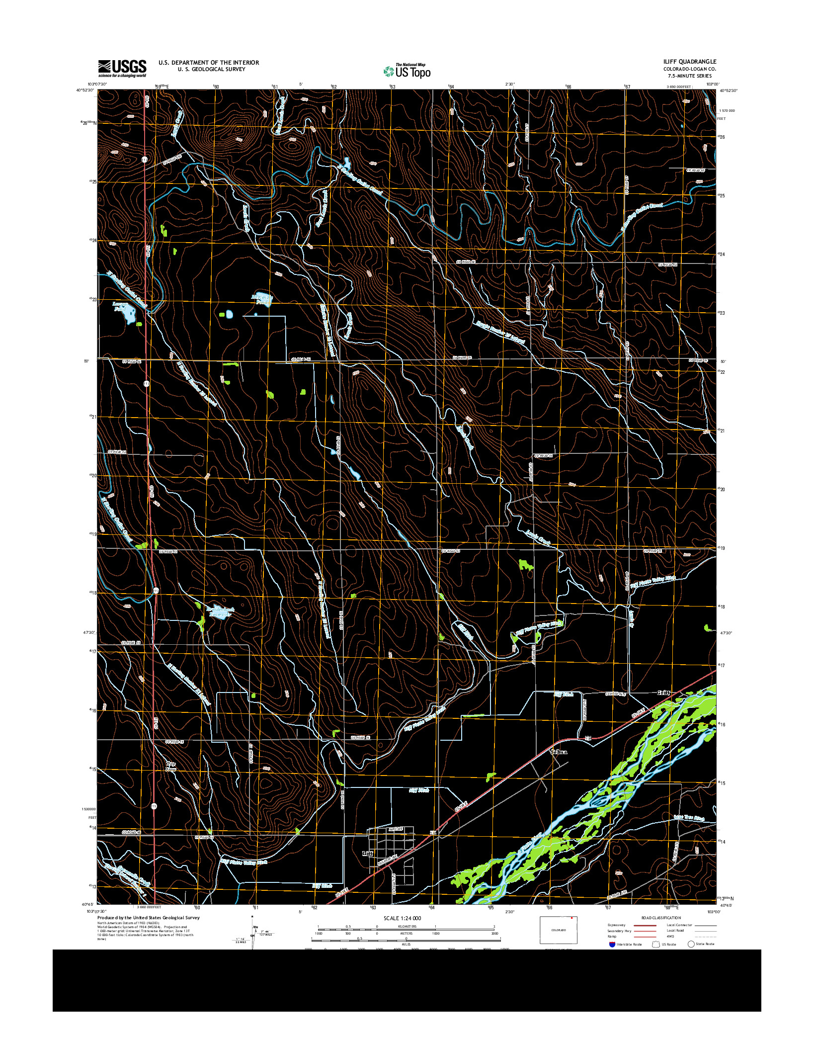 USGS US TOPO 7.5-MINUTE MAP FOR ILIFF, CO 2013