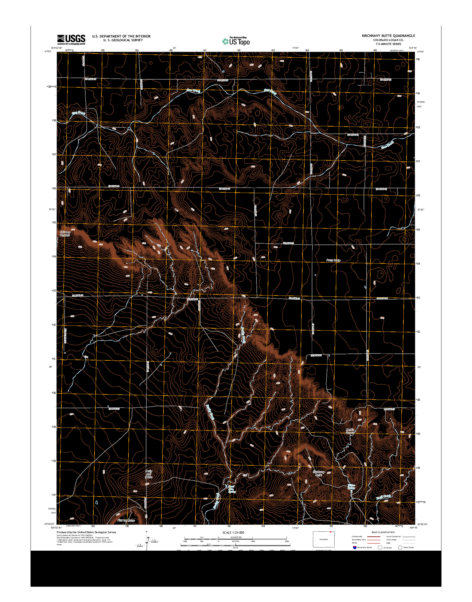 USGS US TOPO 7.5-MINUTE MAP FOR KIRCHNAVY BUTTE, CO 2013