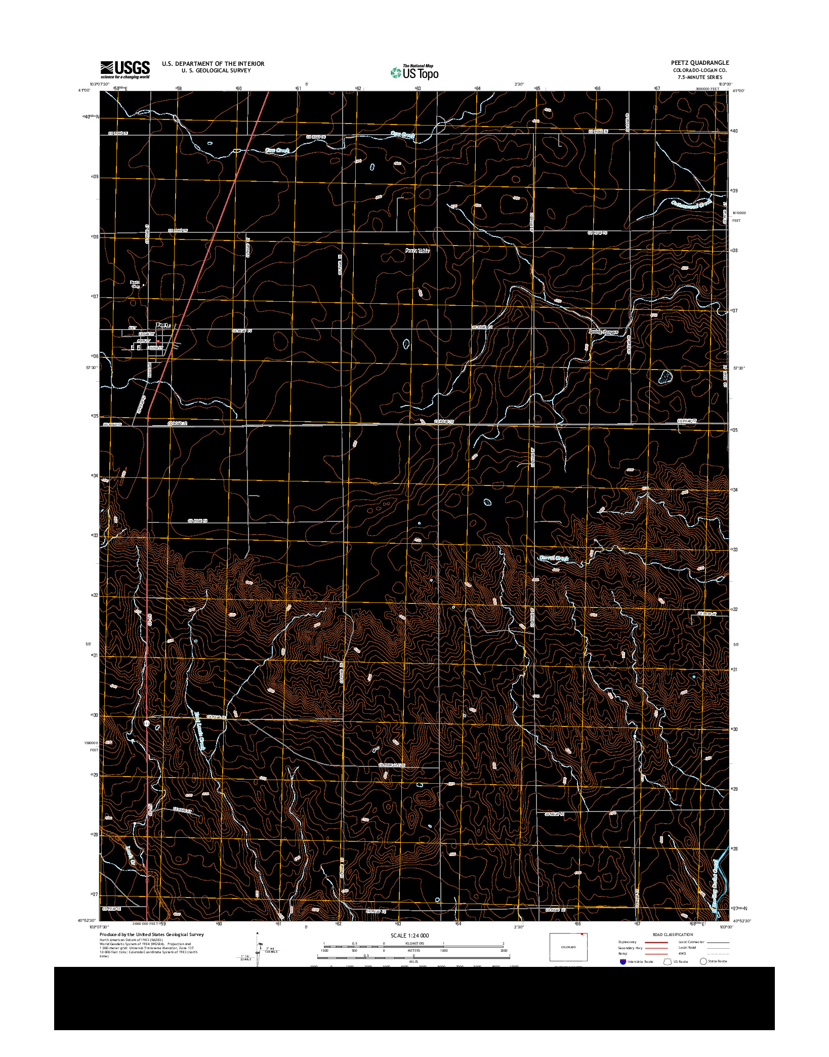 USGS US TOPO 7.5-MINUTE MAP FOR PEETZ, CO 2013