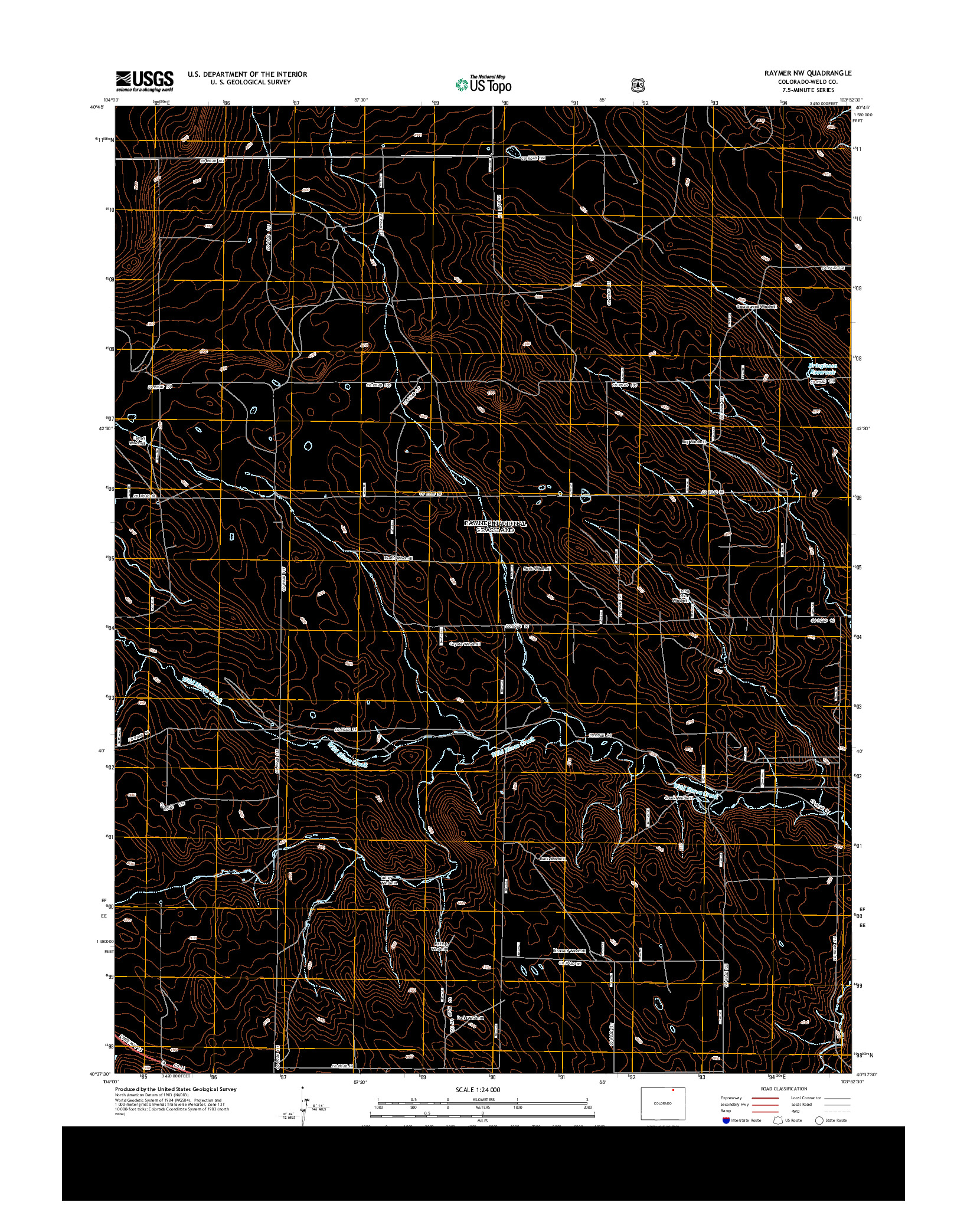 USGS US TOPO 7.5-MINUTE MAP FOR RAYMER NW, CO 2013