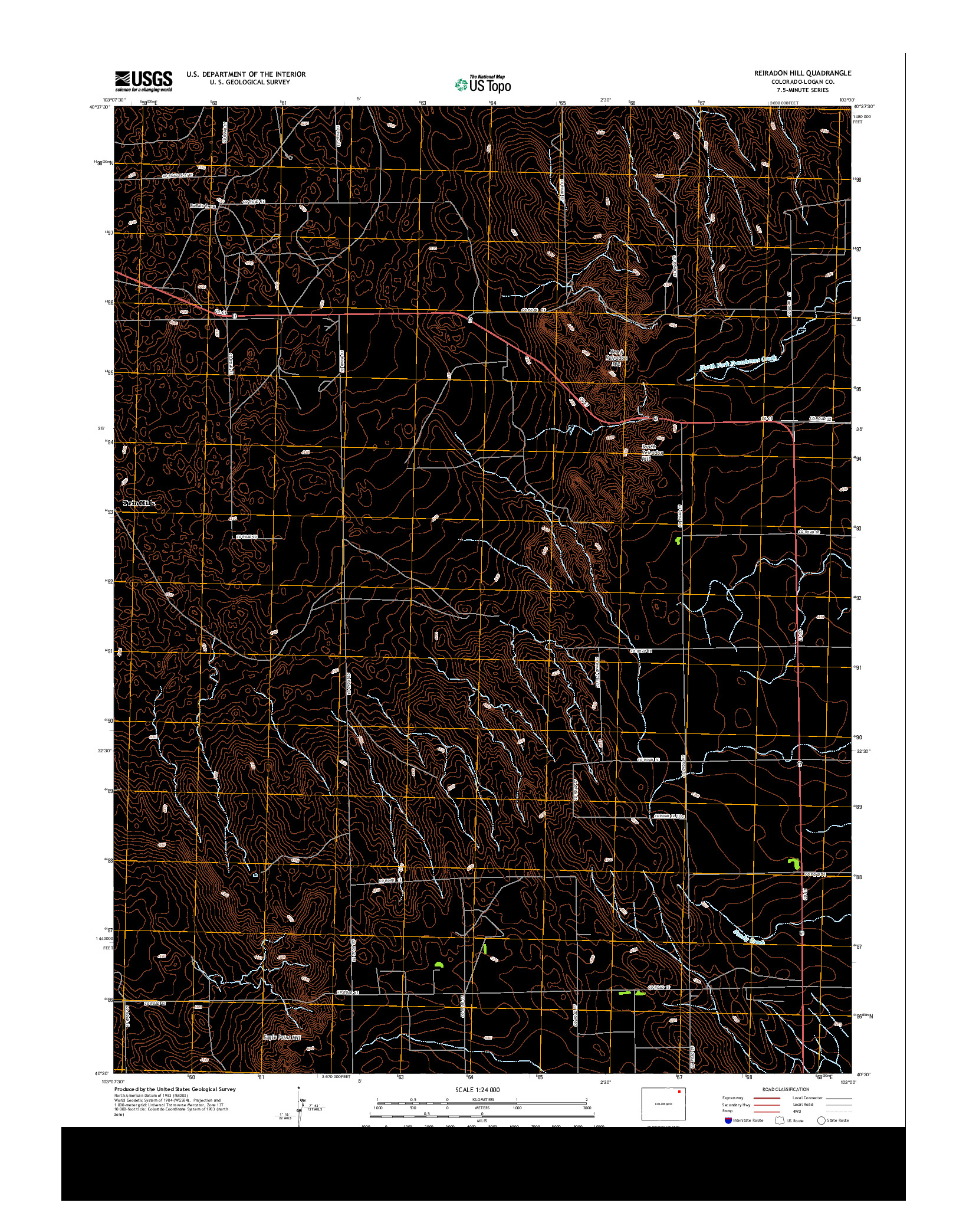 USGS US TOPO 7.5-MINUTE MAP FOR REIRADON HILL, CO 2013