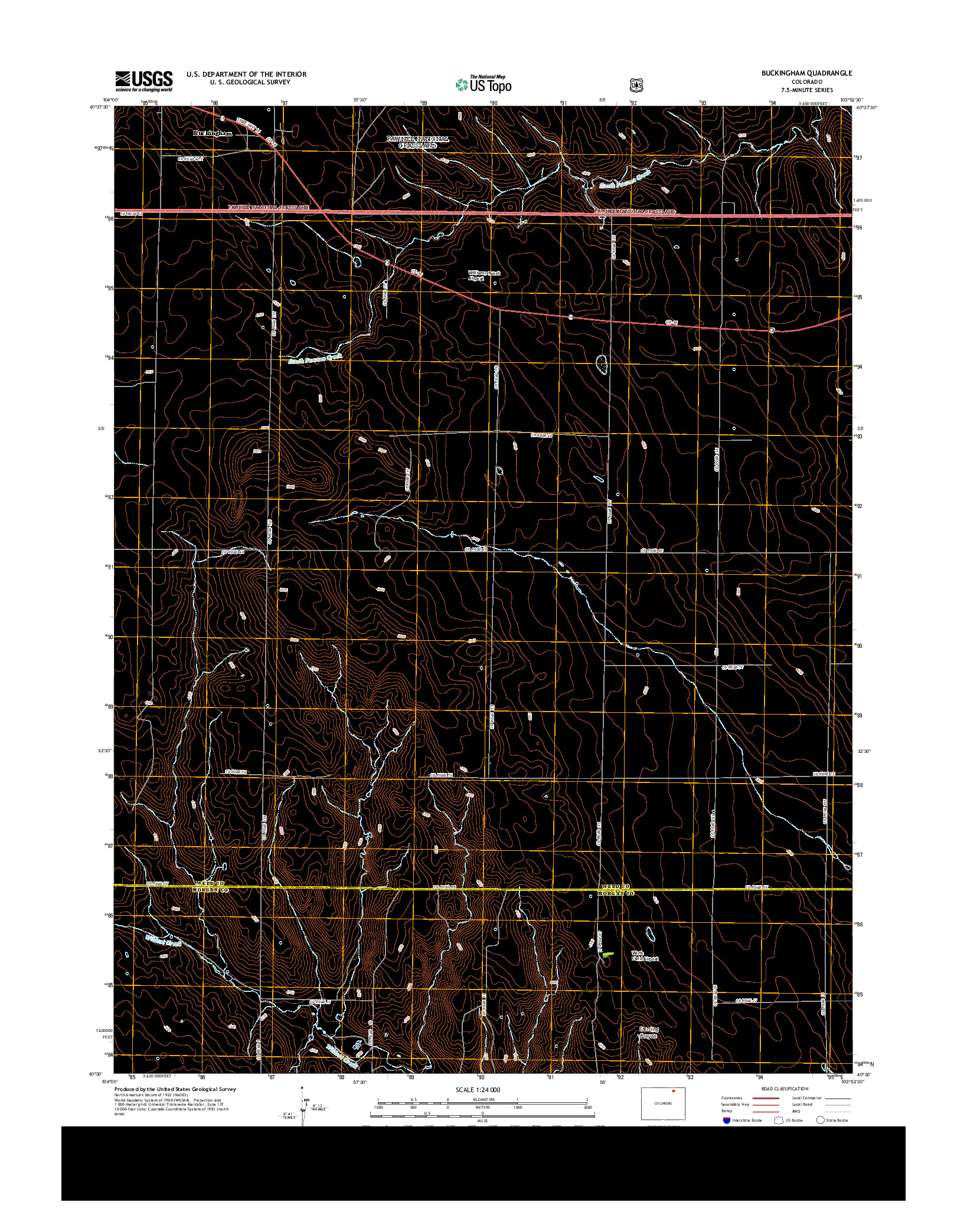 USGS US TOPO 7.5-MINUTE MAP FOR BUCKINGHAM, CO 2013