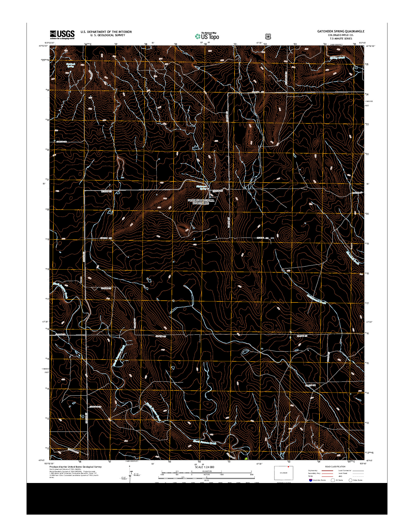 USGS US TOPO 7.5-MINUTE MAP FOR GATEHOOK SPRING, CO 2013