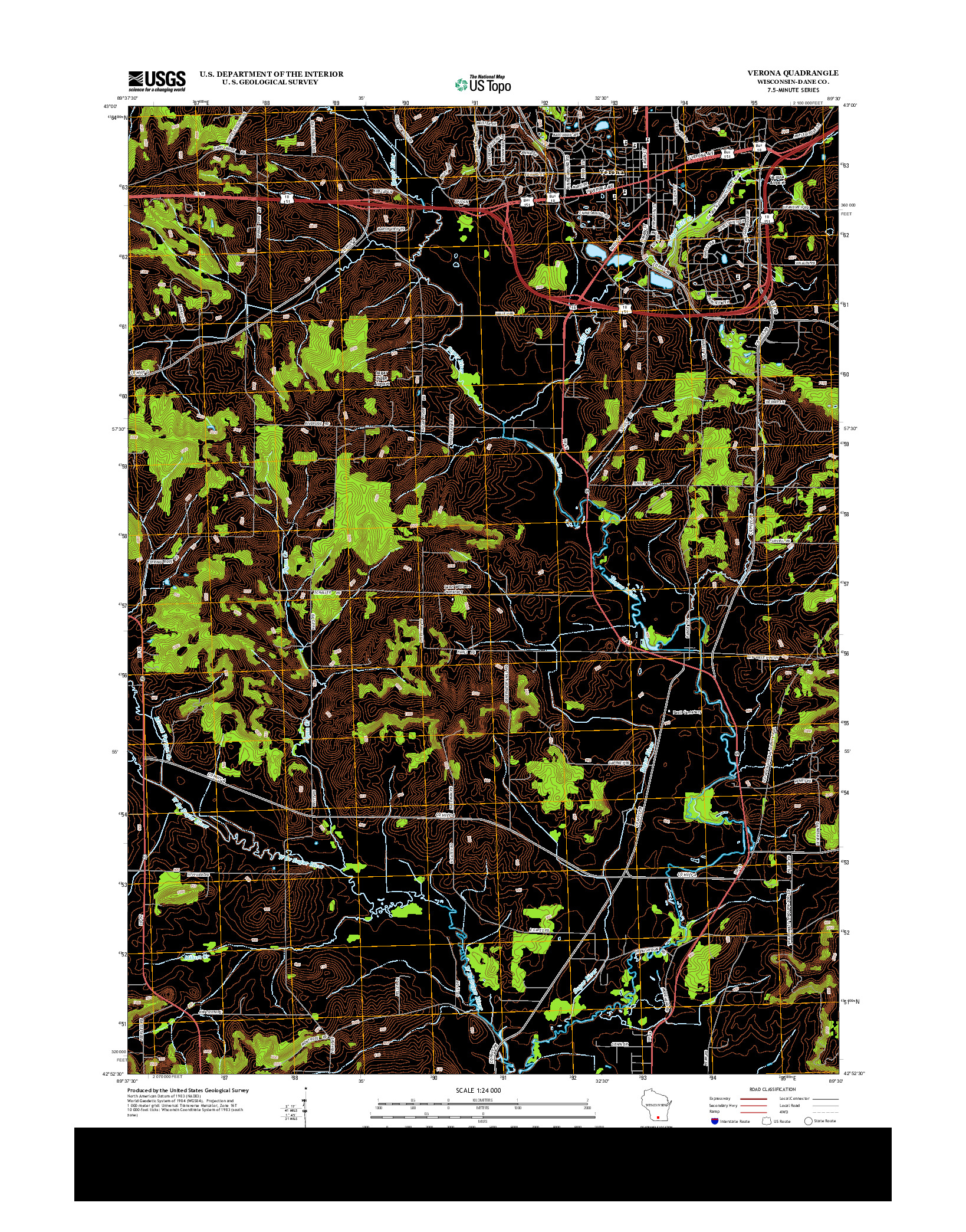 USGS US TOPO 7.5-MINUTE MAP FOR VERONA, WI 2013